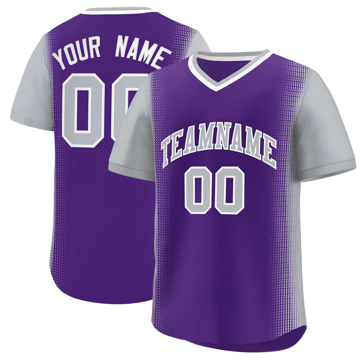 Custom Purple Gray Personalized Raglan Sleeves Authentic Baseball Jersey | KXKSHOP