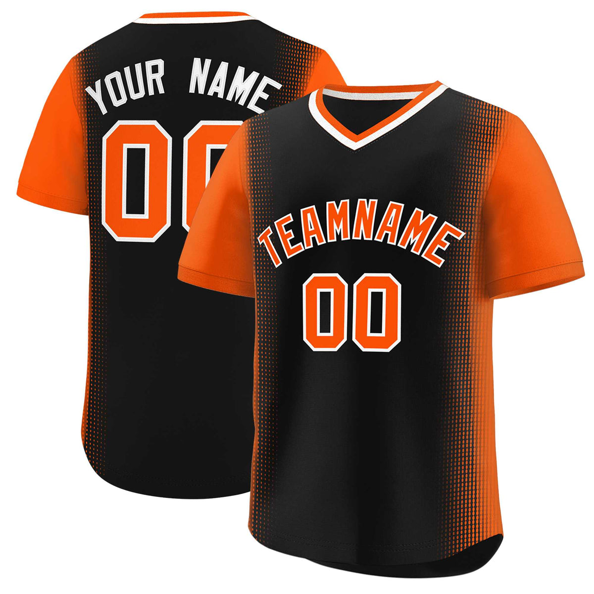 Custom Black Orange Personalized Raglan Sleeves Authentic Baseball Jersey | KXKSHOP