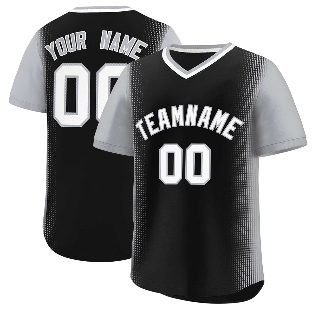 Custom Black Gray Personalized Raglan Sleeves Authentic Baseball Jersey | KXKSHOP