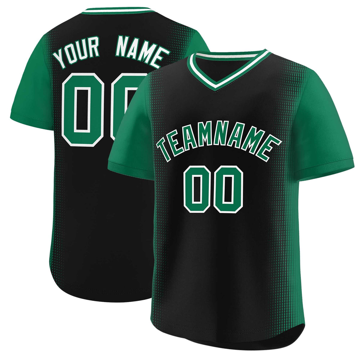 Custom Black Kelly Green Personalized Raglan Sleeves Authentic Baseball Jersey | KXKSHOP