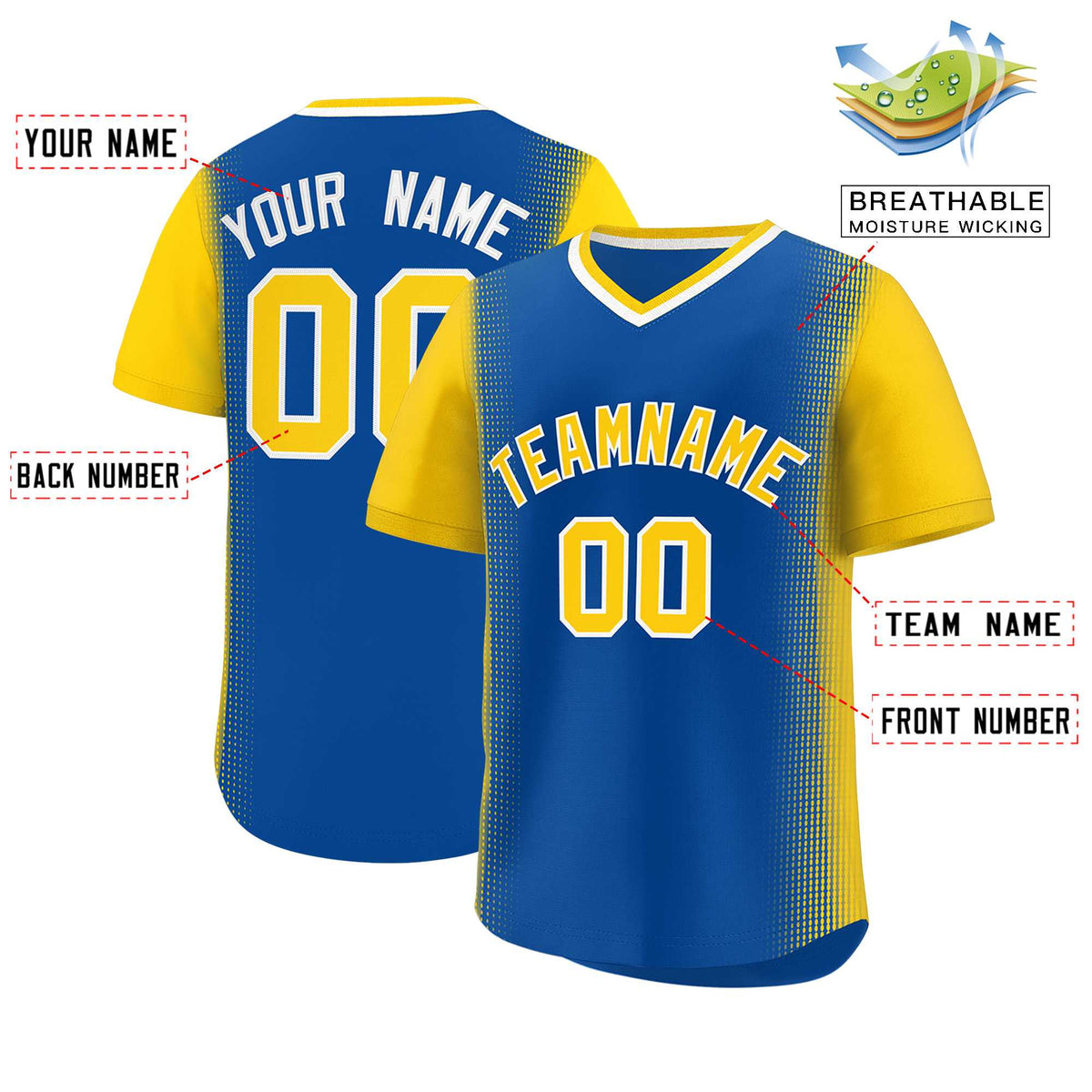 Custom Royal Gold Personalized Raglan Sleeves Authentic Baseball Jersey | KXKSHOP