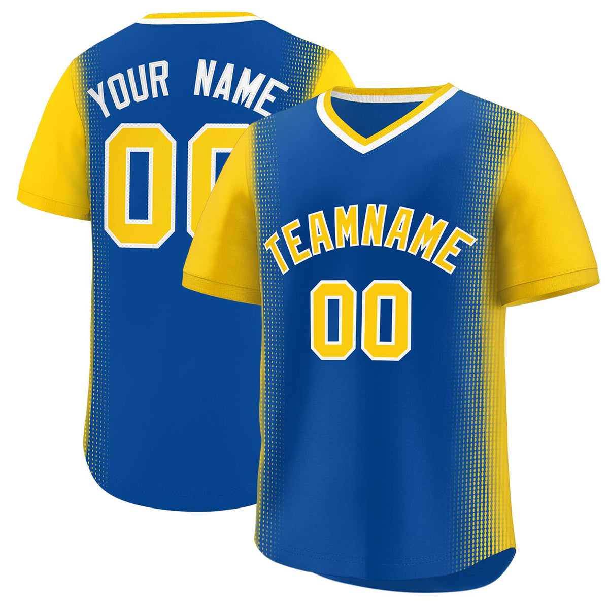 Custom Royal Gold Personalized Raglan Sleeves Authentic Baseball Jersey | KXKSHOP