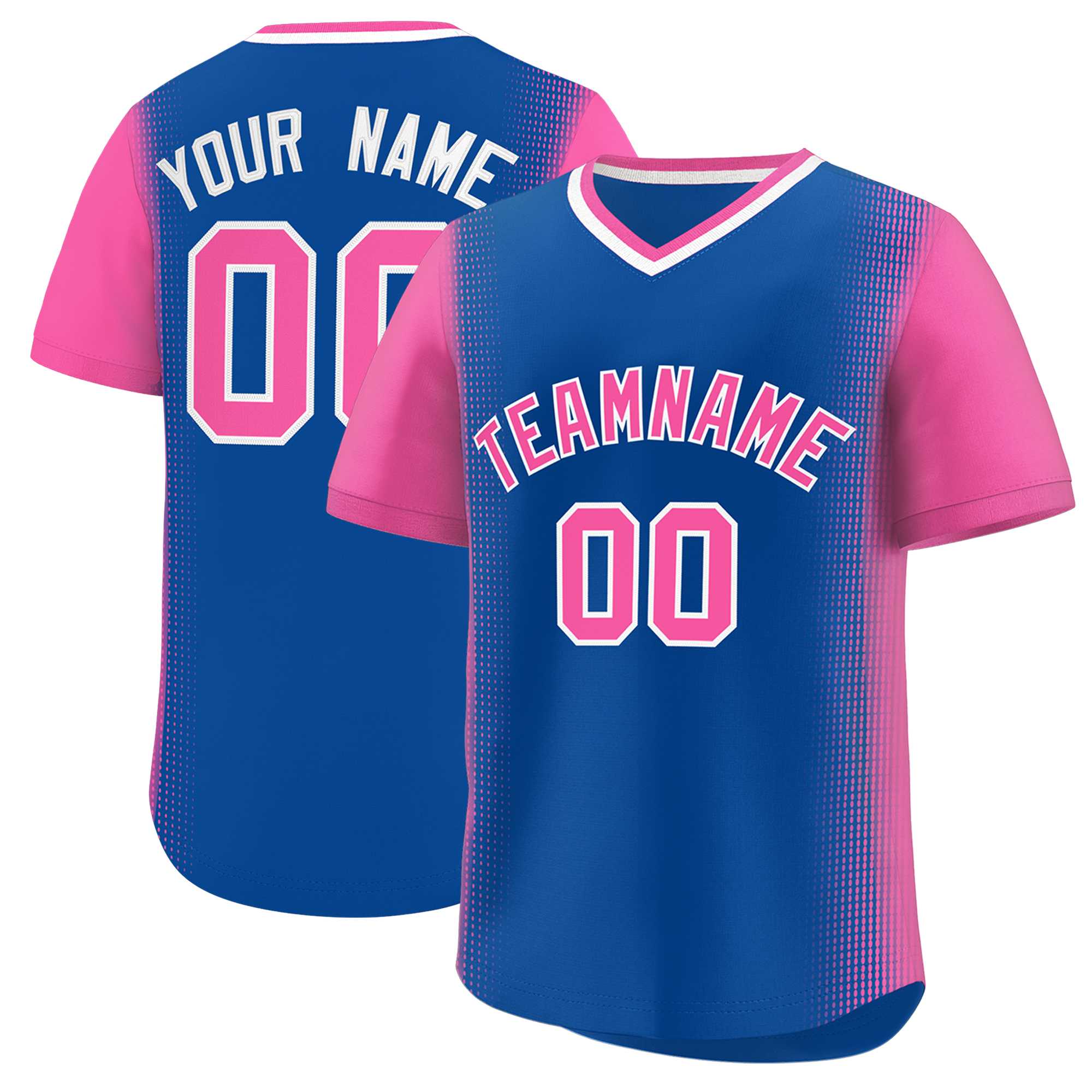 Custom Royal Pink Personalized Raglan Sleeves Authentic Baseball Jersey | KXKSHOP