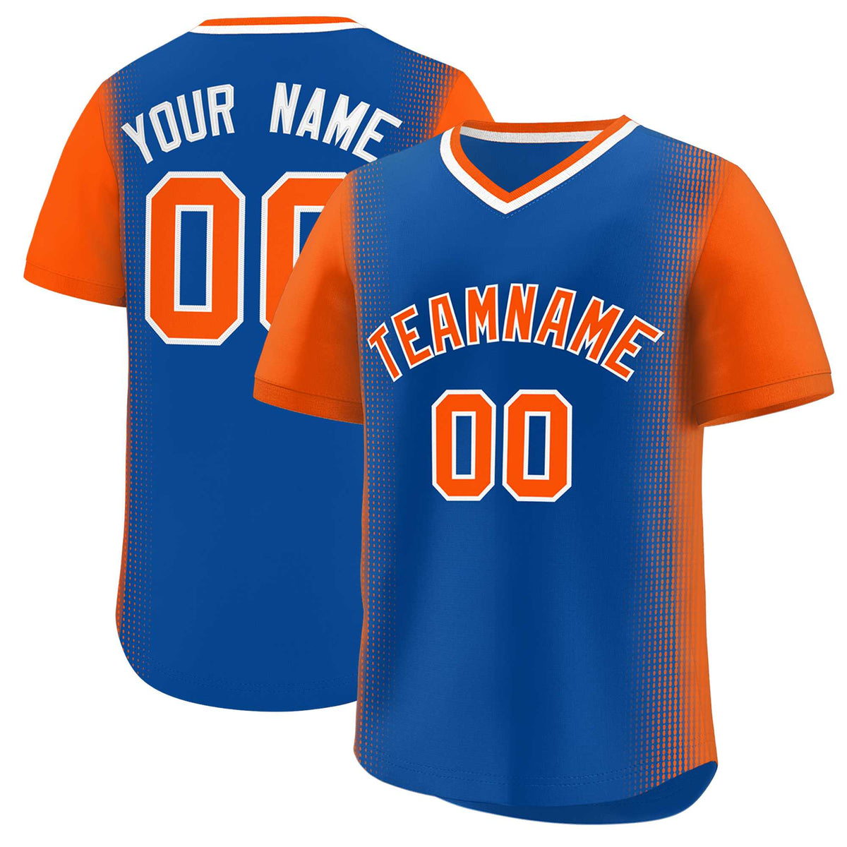 Custom Royal Orange Personalized Raglan Sleeves Authentic Baseball Jersey | KXKSHOP