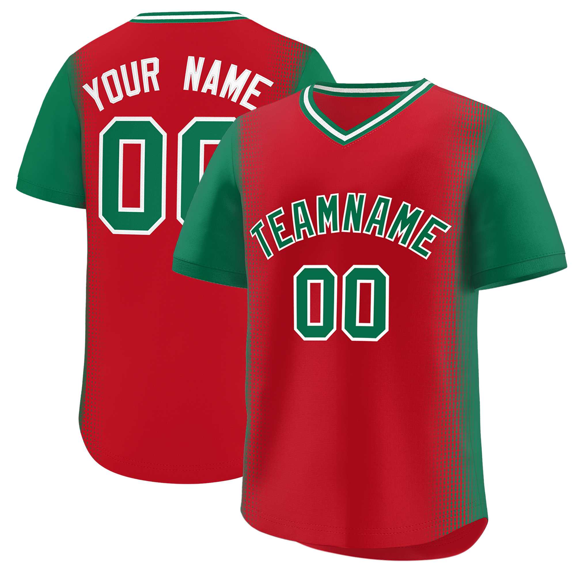 Custom Red Kelly Green Personalized Raglan Sleeves Authentic Baseball Jersey | KXKSHOP