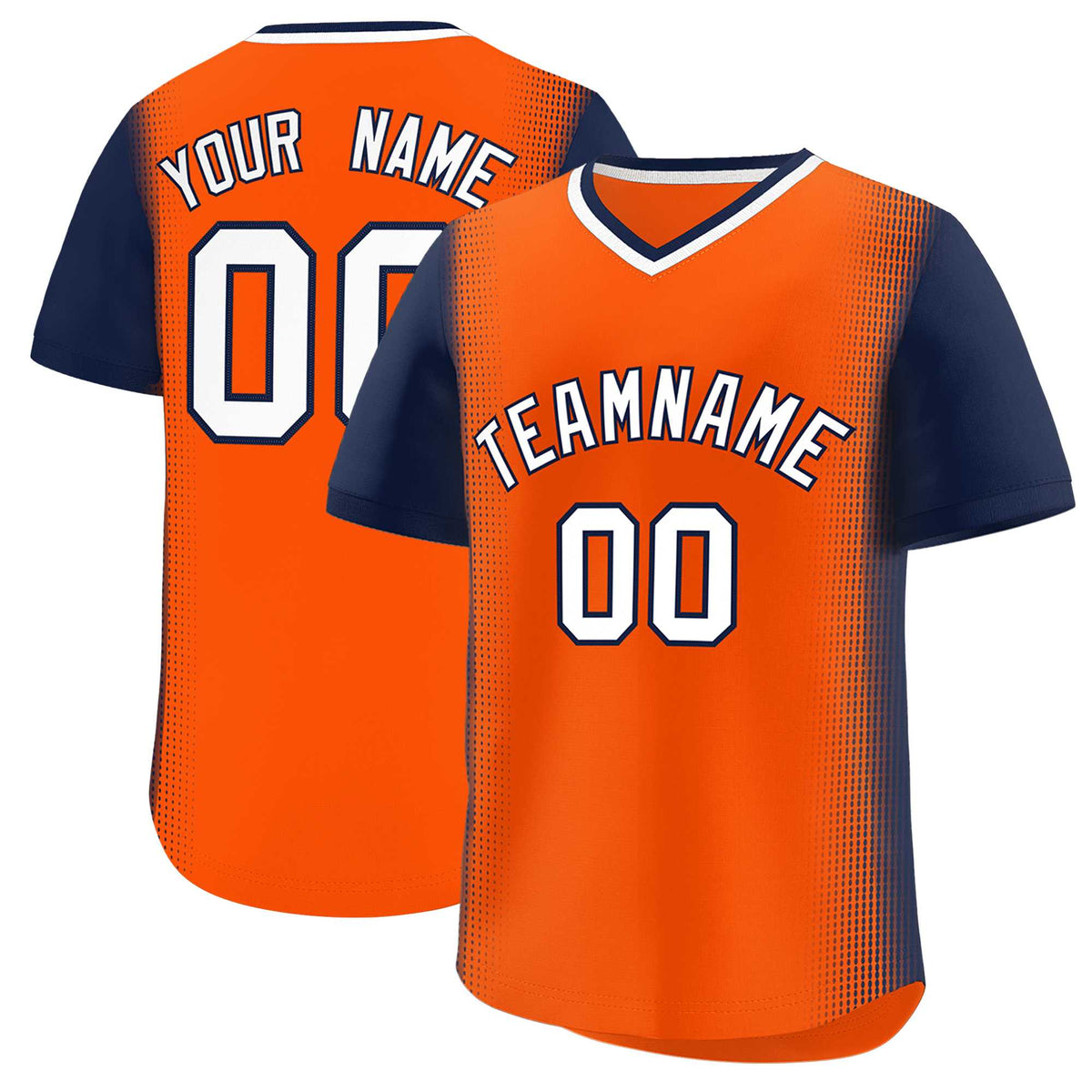 Custom Orange Navy Personalized Raglan Sleeves Authentic Baseball Jersey | KXKSHOP