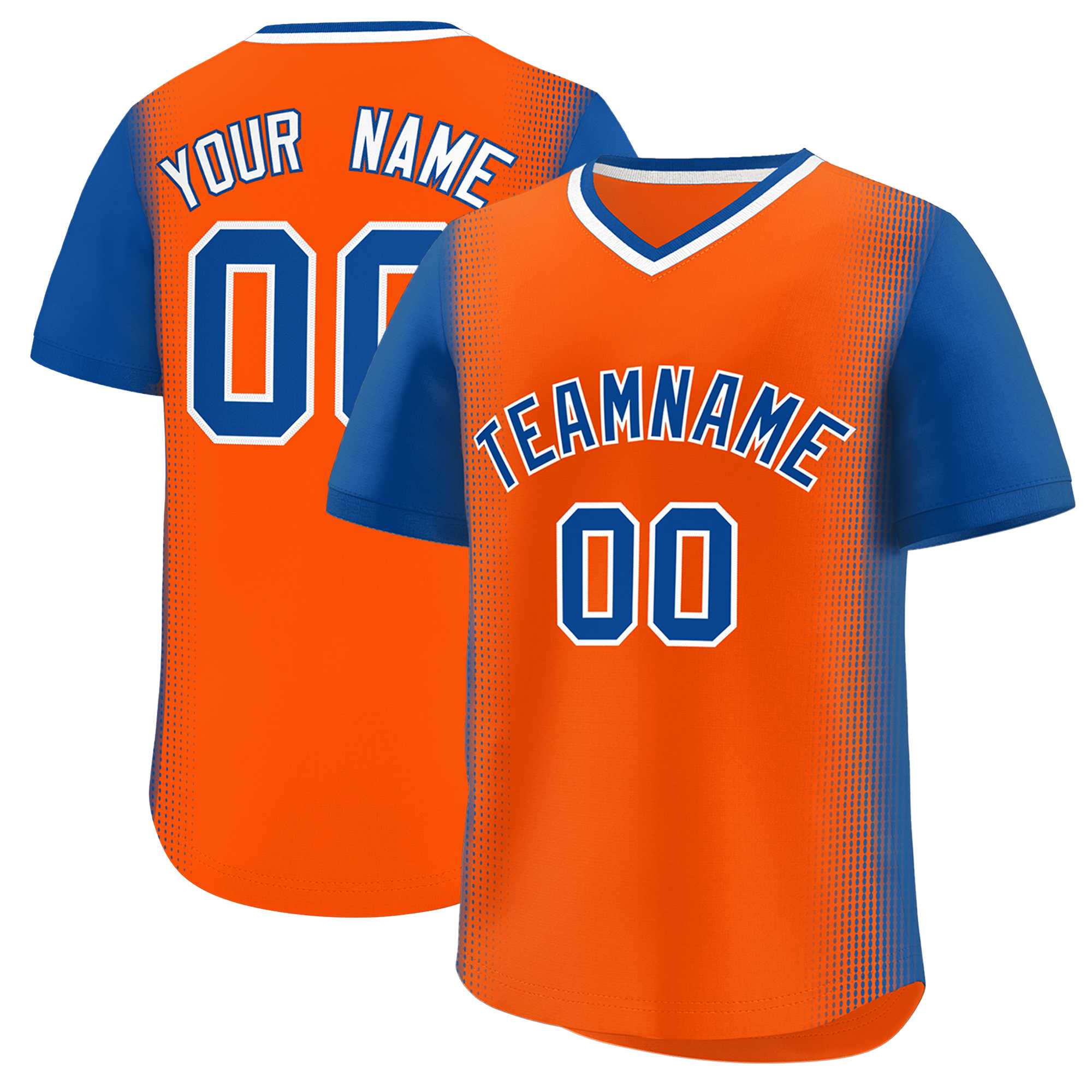 Custom Orange Royal Personalized Raglan Sleeves Authentic Baseball Jersey | KXKSHOP