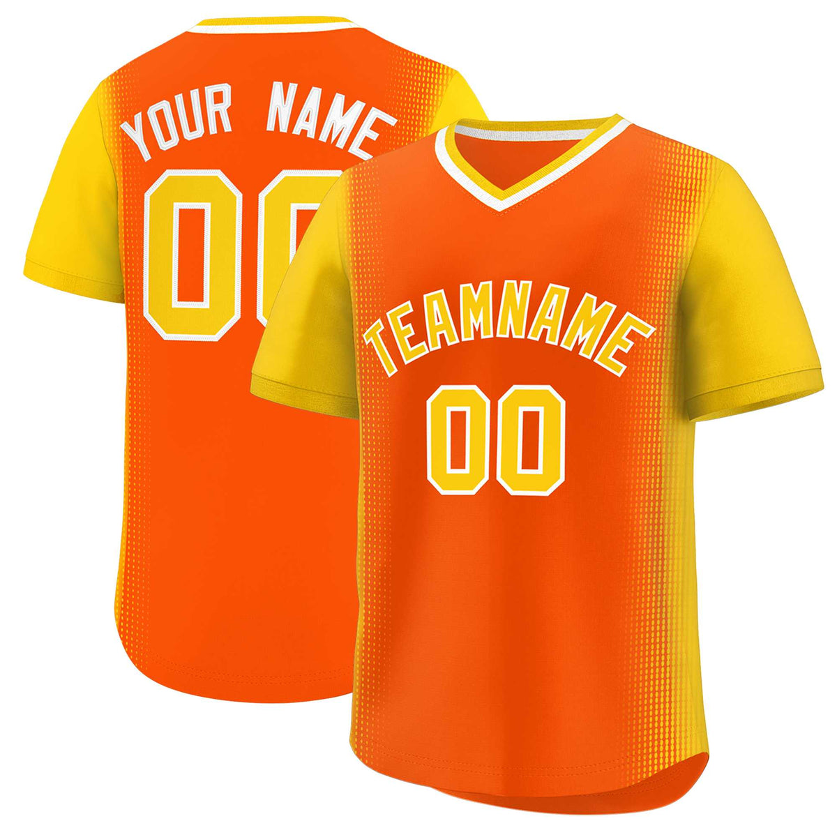 Custom Orange Gold Personalized Raglan Sleeves Authentic Baseball Jersey | KXKSHOP