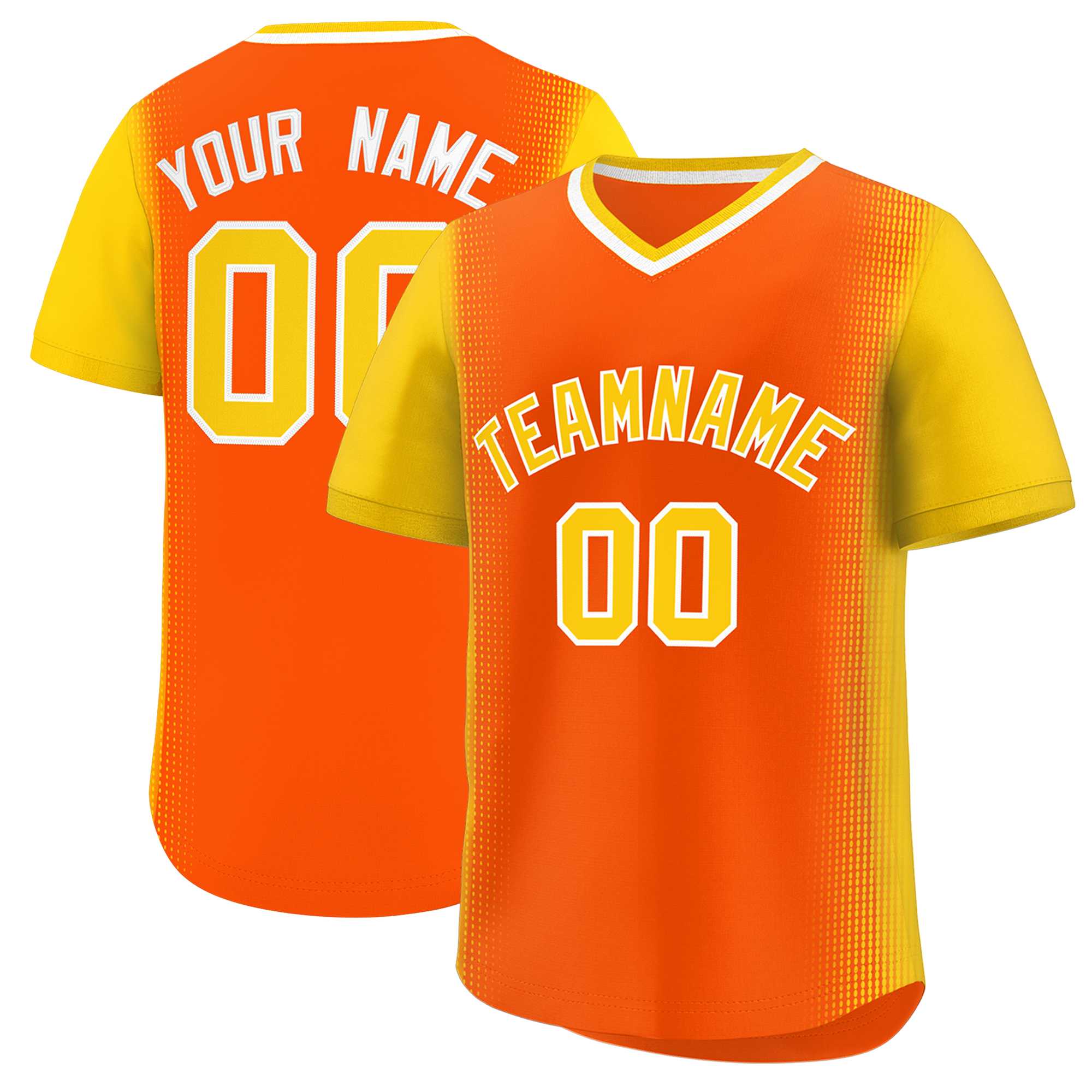 Custom Orange Gold Personalized Raglan Sleeves Authentic Baseball Jersey | KXKSHOP