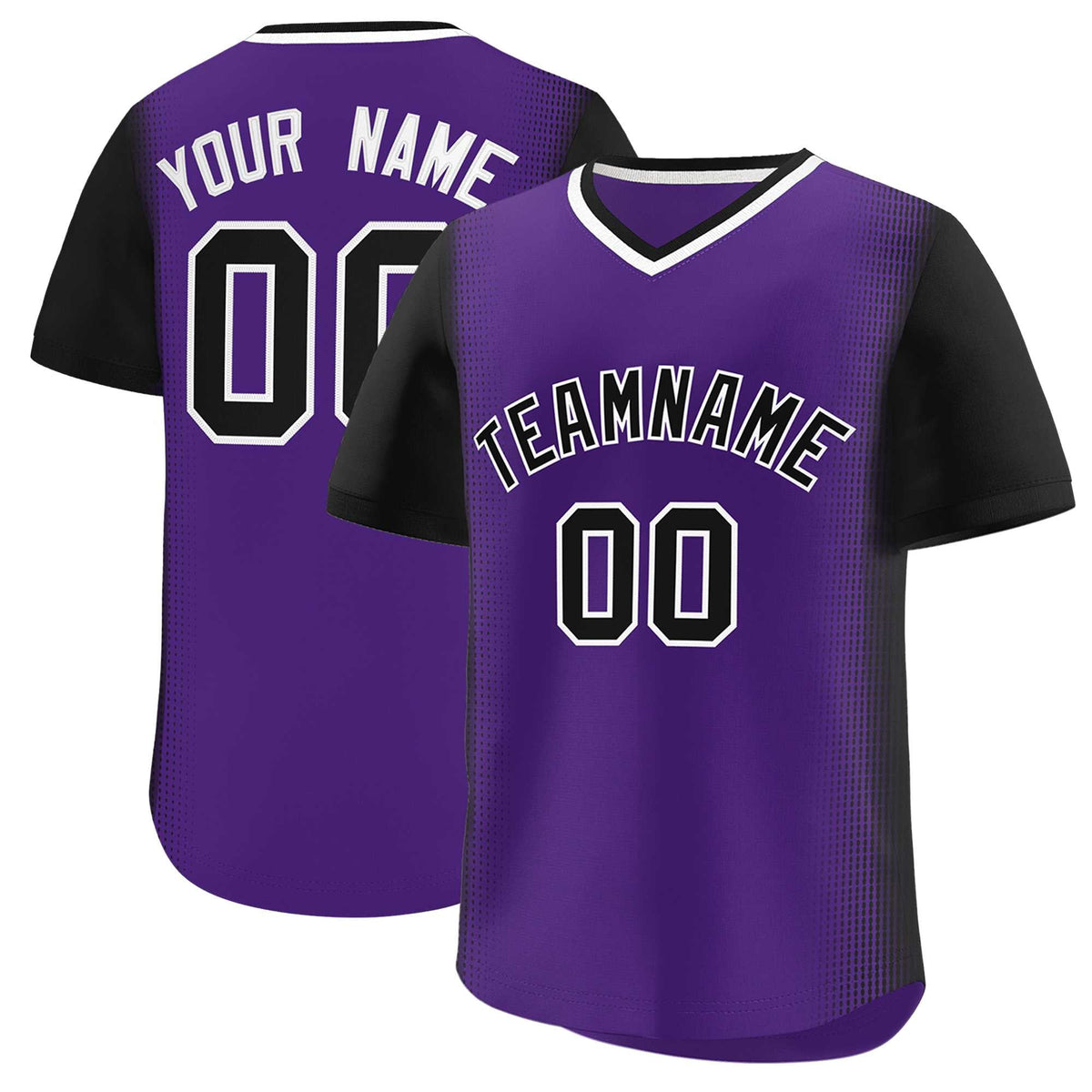 Custom Purple Black Personalized Raglan Sleeves Authentic Baseball Jersey | KXKSHOP