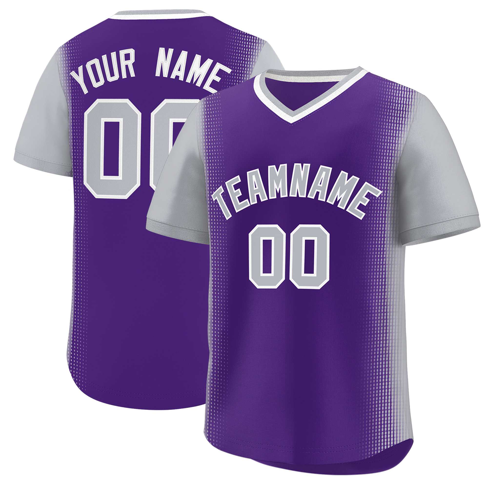 Custom Purple Gray Personalized Raglan Sleeves Authentic Baseball Jersey | KXKSHOP