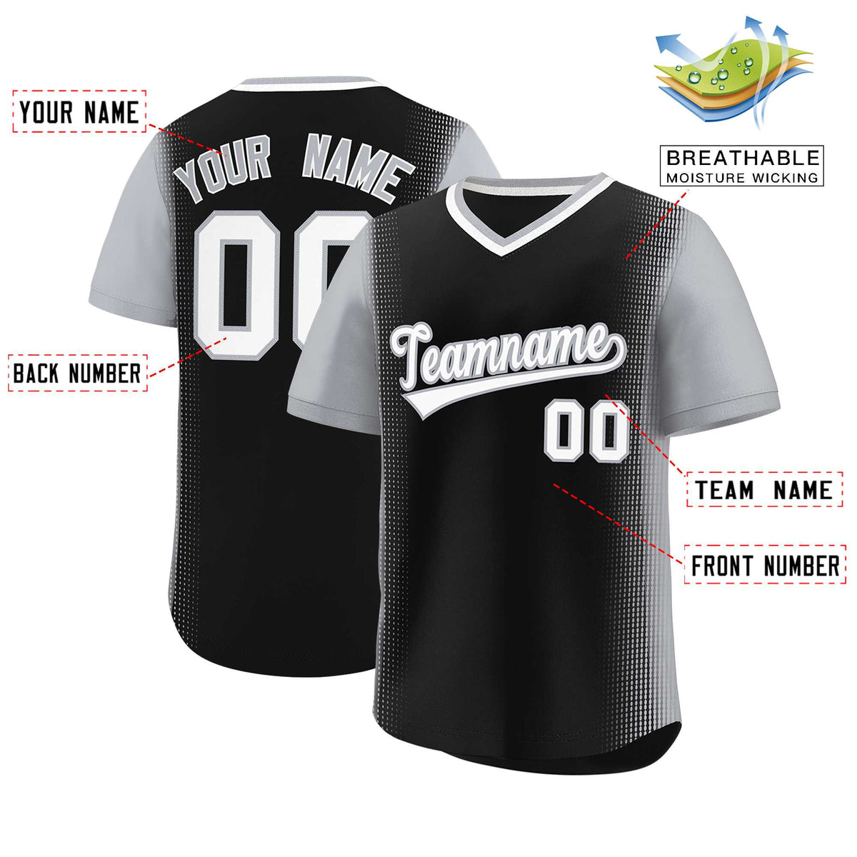 Custom Black Gray Personalized Raglan Sleeves Authentic Baseball Jersey | KXKSHOP