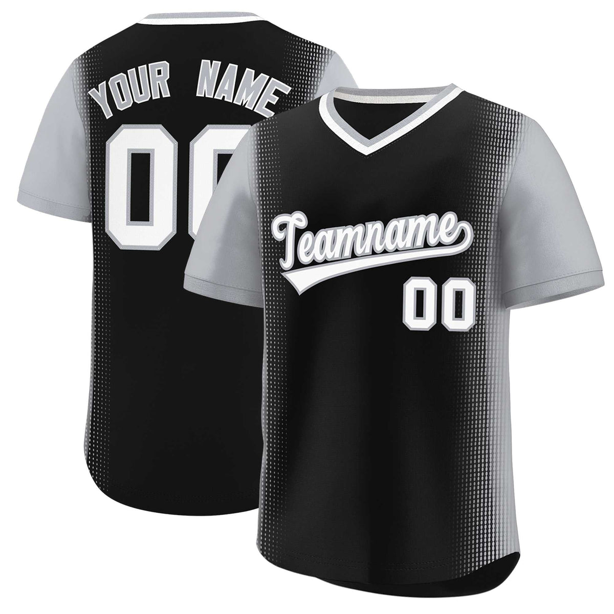 Custom Black Gray Personalized Raglan Sleeves Authentic Baseball Jersey | KXKSHOP