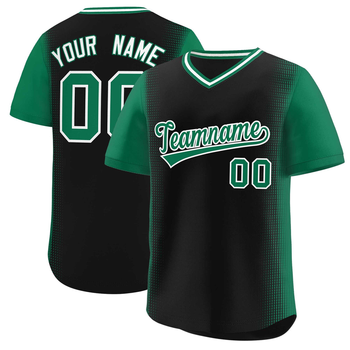 Custom Black Kelly Green Personalized Raglan Sleeves Authentic Baseball Jersey | KXKSHOP