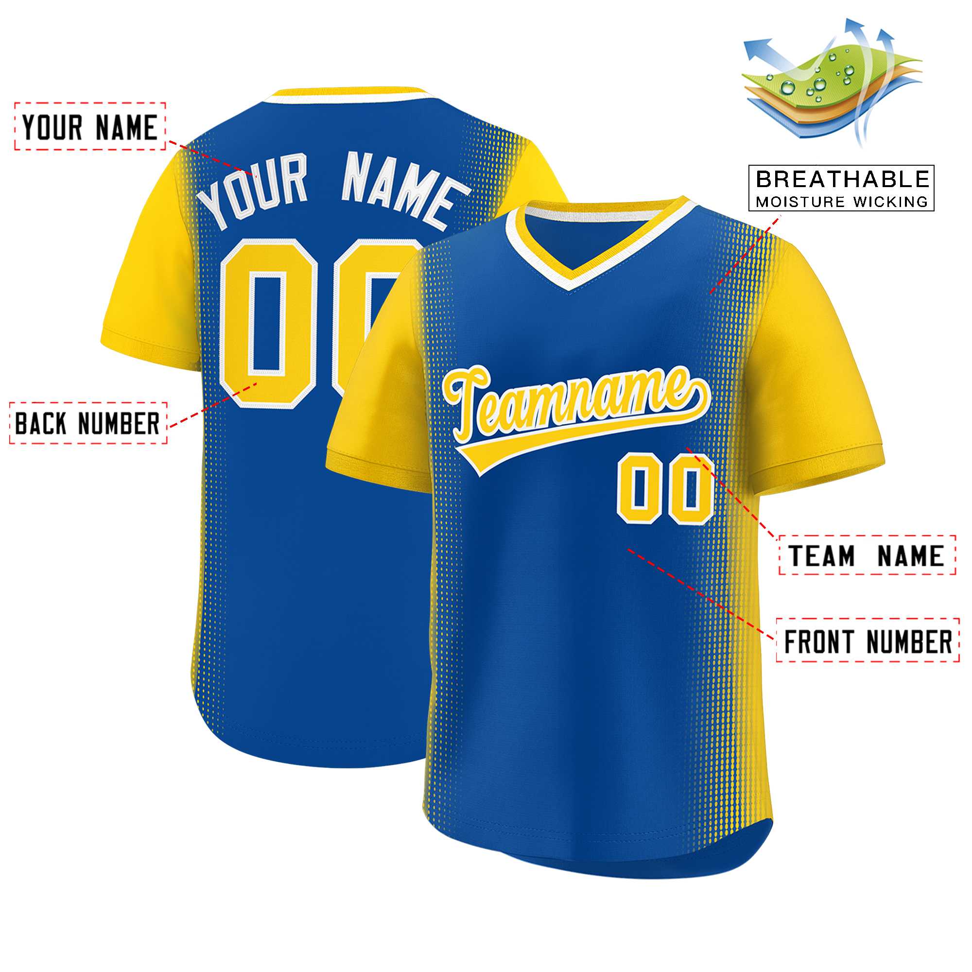 Custom Royal Gold Personalized Raglan Sleeves Authentic Baseball Jersey | KXKSHOP