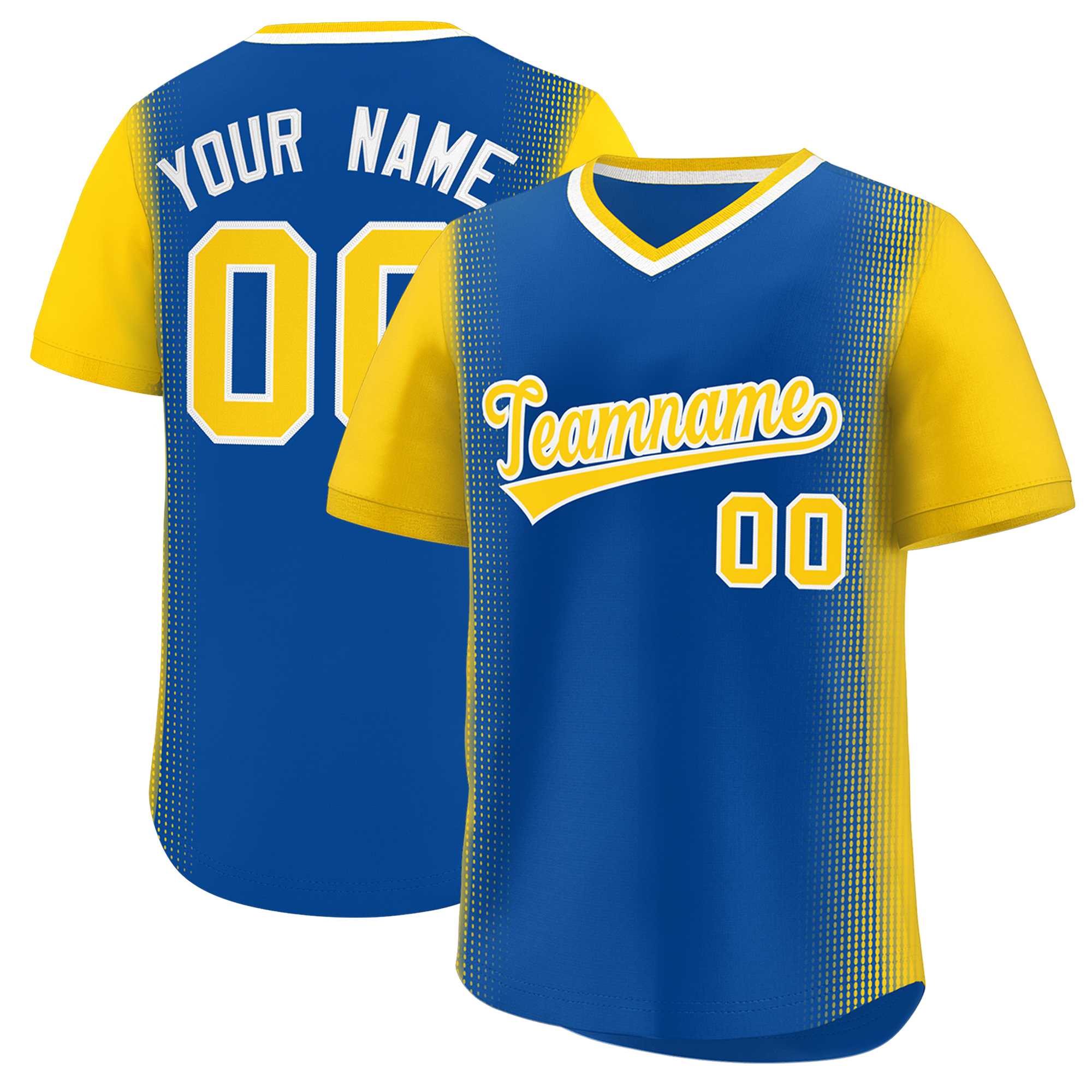 Custom Royal Gold Personalized Raglan Sleeves Authentic Baseball Jersey | KXKSHOP