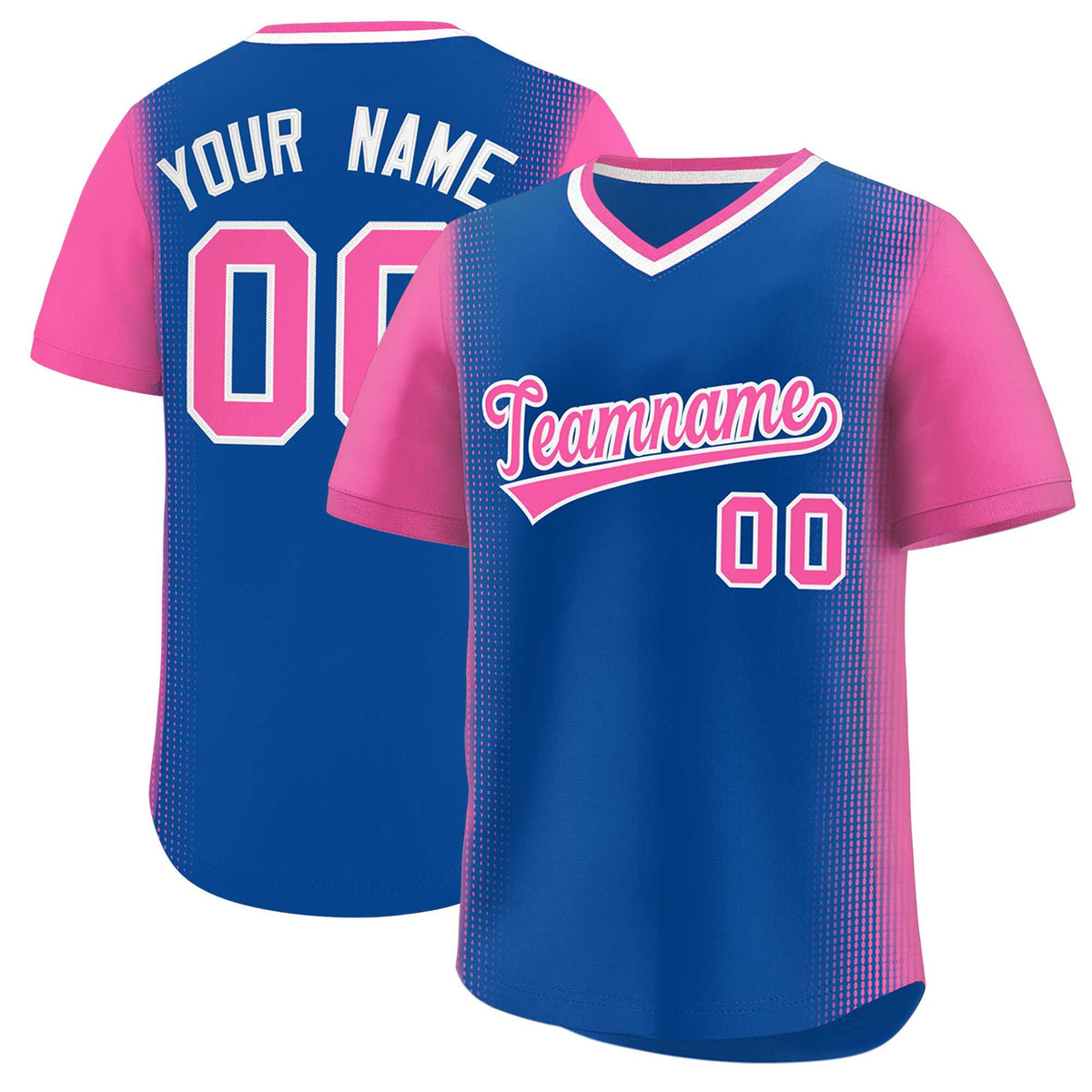 Custom Royal Pink Personalized Raglan Sleeves Authentic Baseball Jersey | KXKSHOP