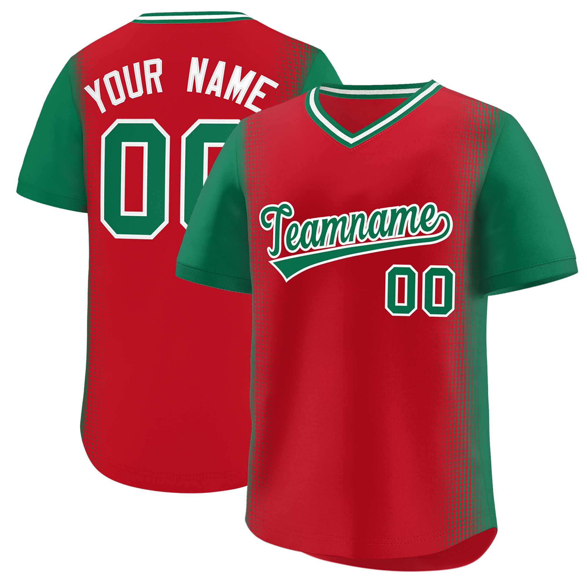 Custom Red Kelly Green Personalized Raglan Sleeves Authentic Baseball Jersey | KXKSHOP
