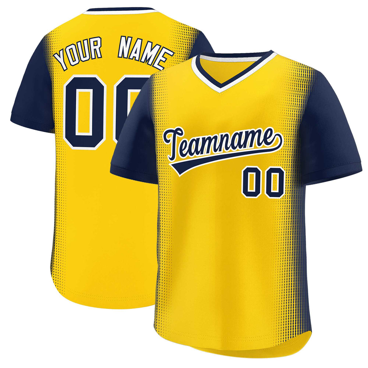 Custom Gold Navy Personalized Raglan Sleeves Authentic Baseball Jersey | KXKSHOP