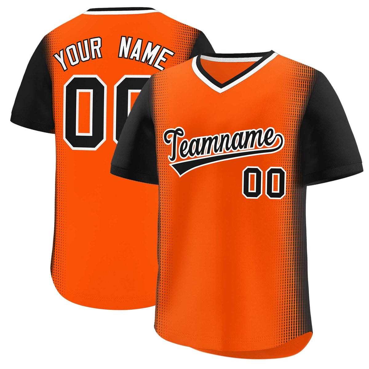 Custom Orange Black Personalized Raglan Sleeves Authentic Baseball Jersey | KXKSHOP