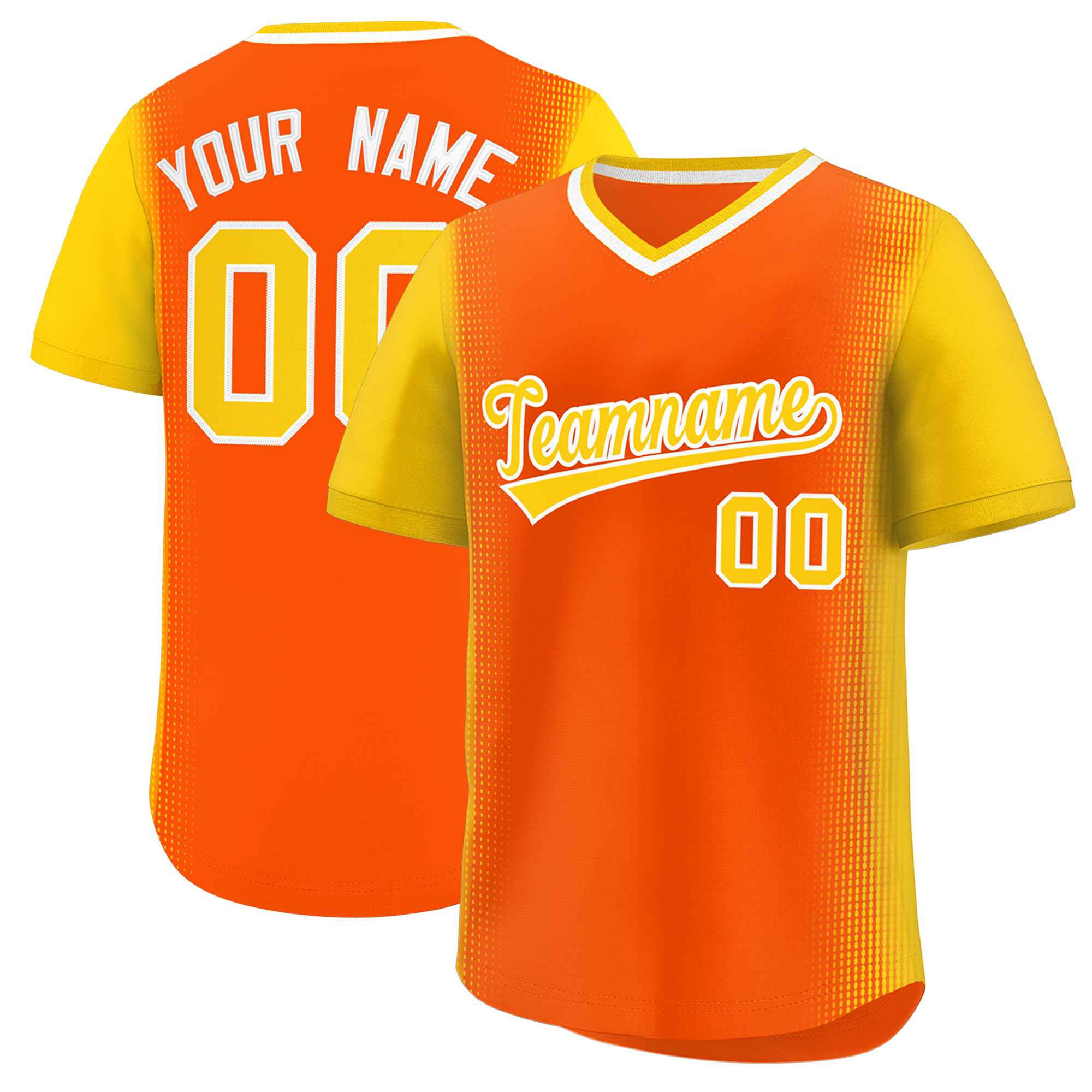 Custom Orange Gold Personalized Raglan Sleeves Authentic Baseball Jersey | KXKSHOP