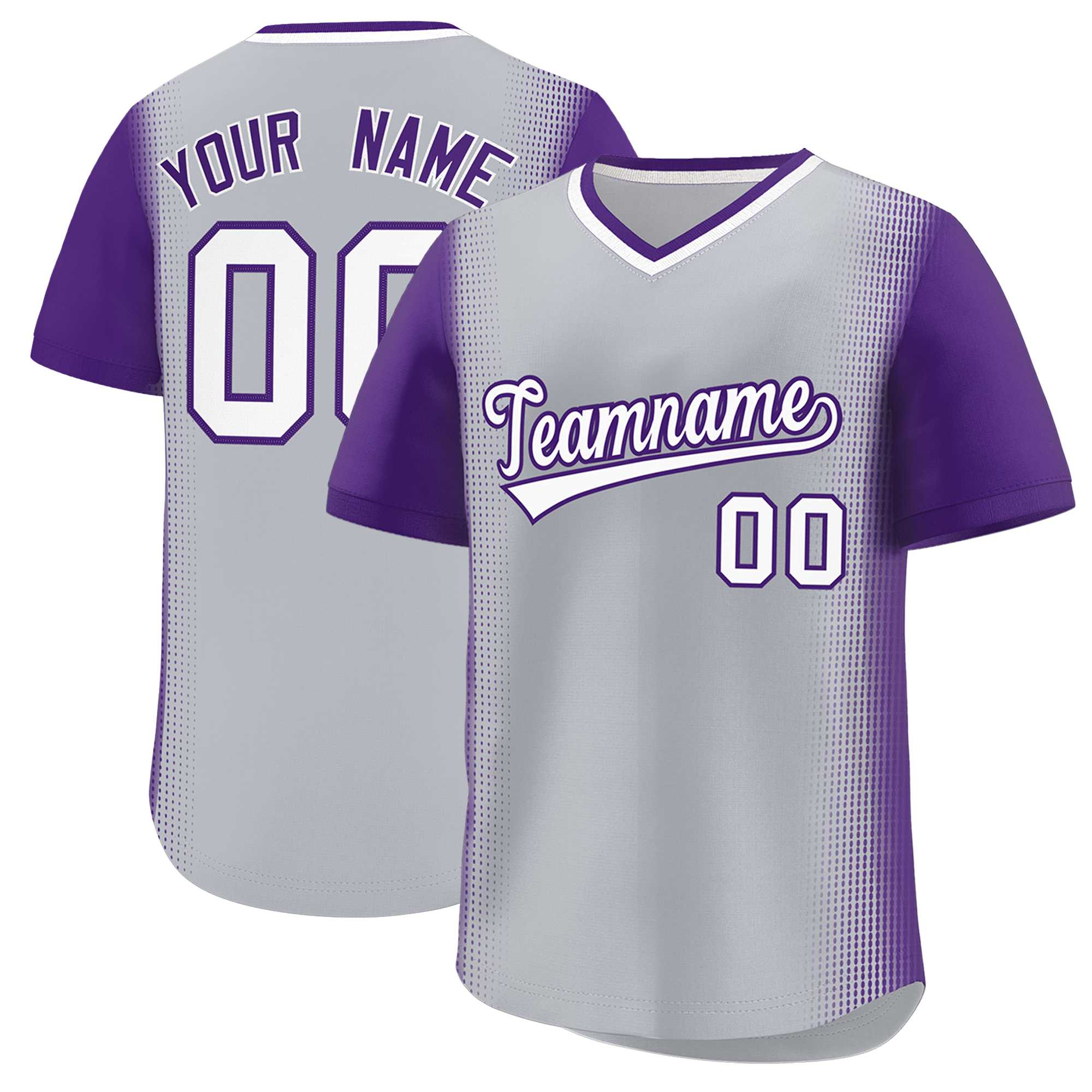 Custom Gray Purple Personalized Raglan Sleeves Authentic Baseball Jersey | KXKSHOP