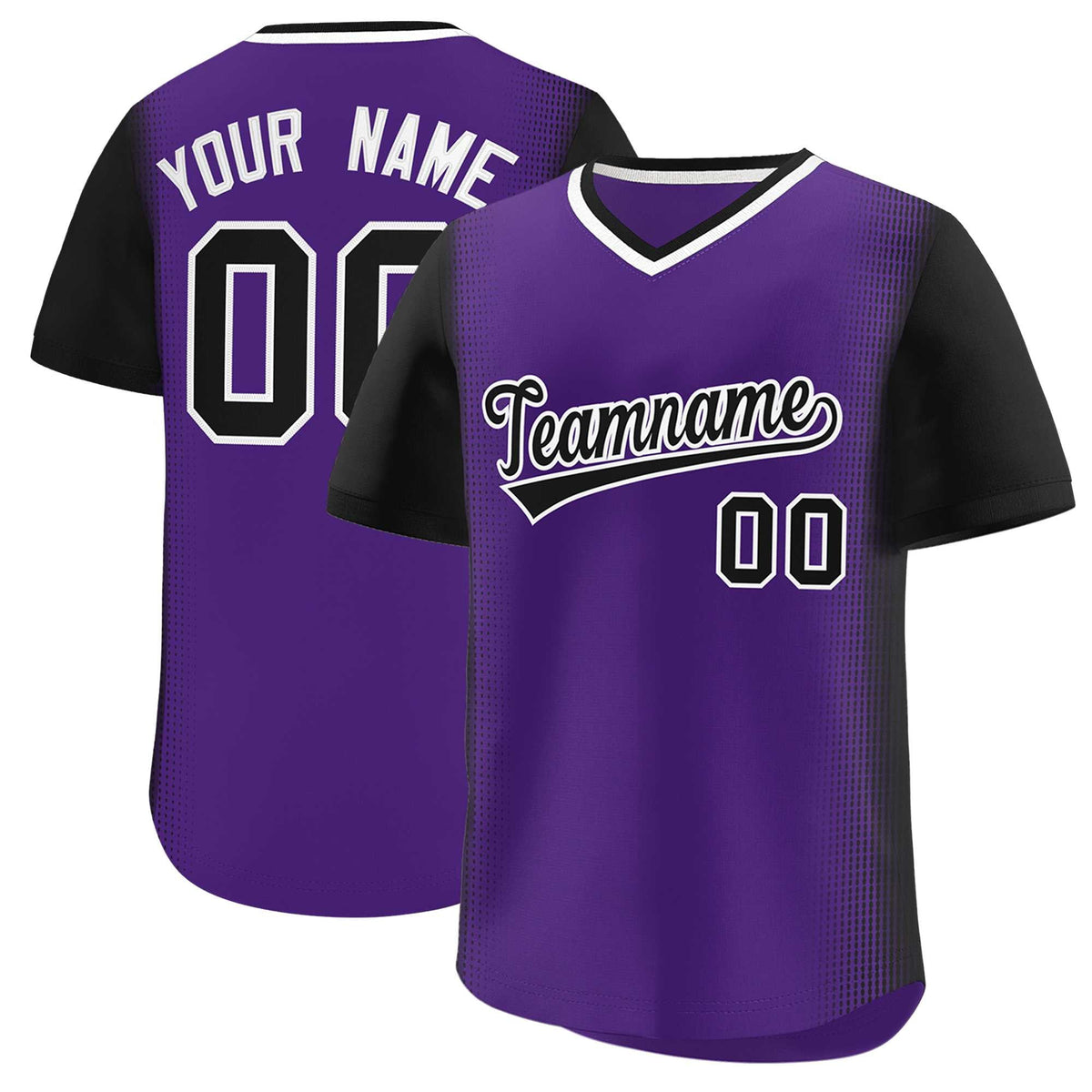 Custom Purple Black Personalized Raglan Sleeves Authentic Baseball Jersey | KXKSHOP