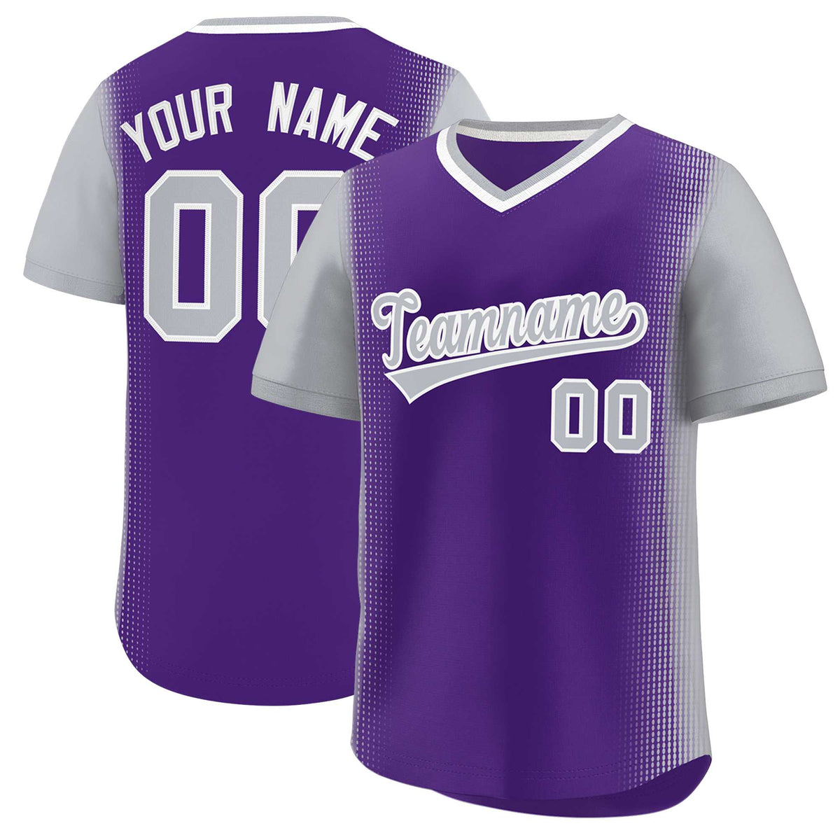 Custom Purple Gray Personalized Raglan Sleeves Authentic Baseball Jersey | KXKSHOP