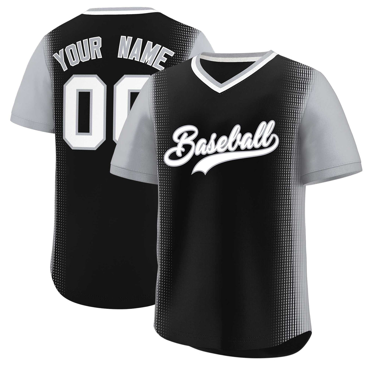Custom Black Gray Personalized Raglan Sleeves Authentic Baseball Jersey | KXKSHOP