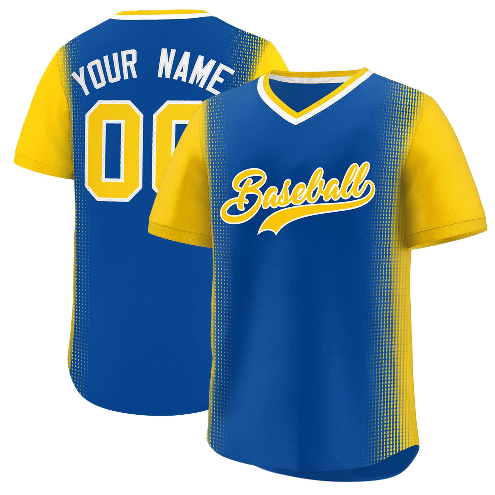 Custom Royal Gold Personalized Raglan Sleeves Authentic Baseball Jersey | KXKSHOP
