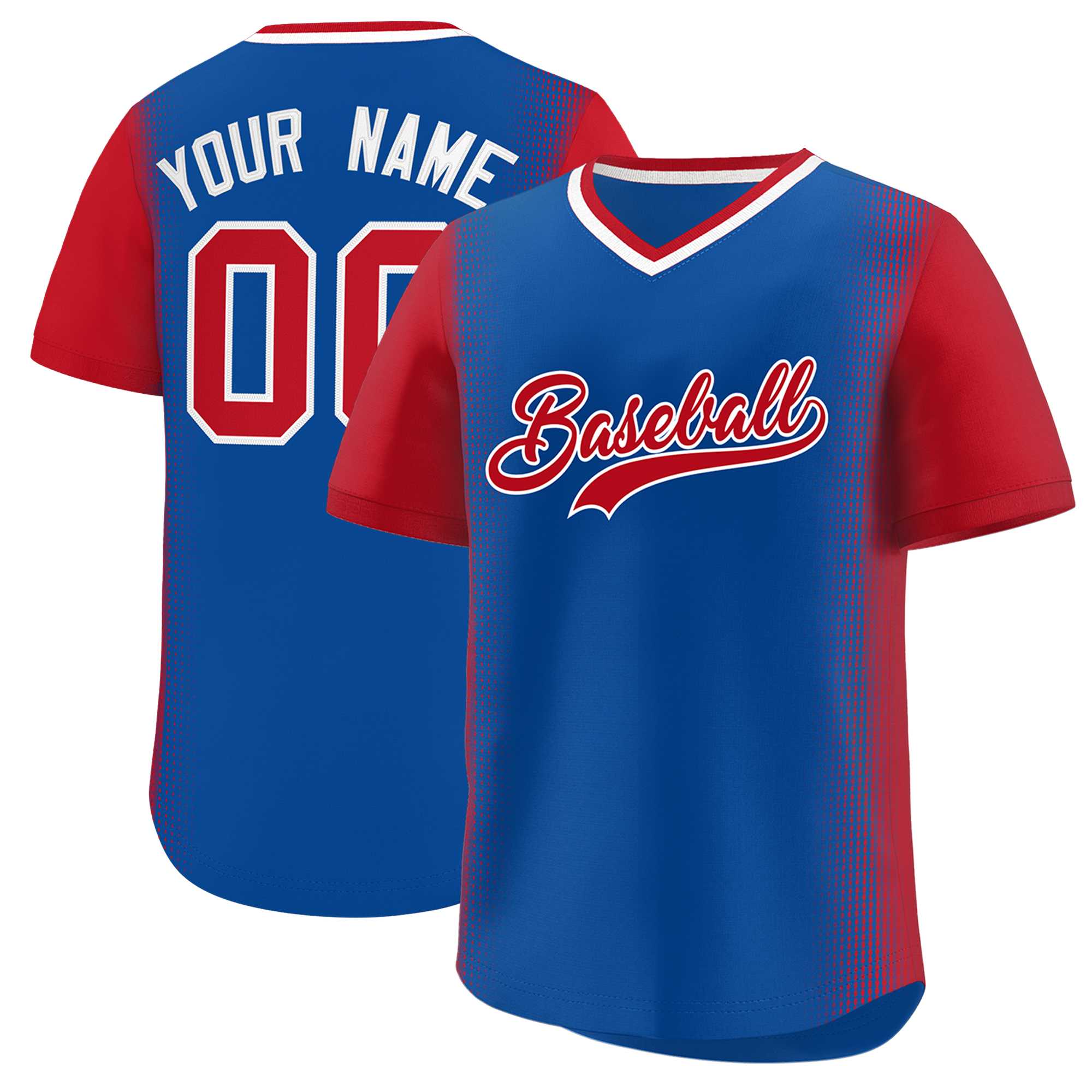 Custom Royal Red Personalized Raglan Sleeves Authentic Baseball Jersey | KXKSHOP