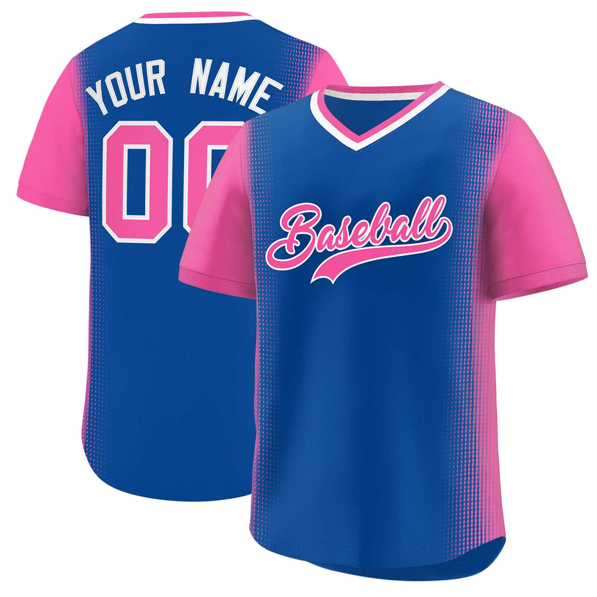 Custom Royal Pink Personalized Raglan Sleeves Authentic Baseball Jersey | KXKSHOP