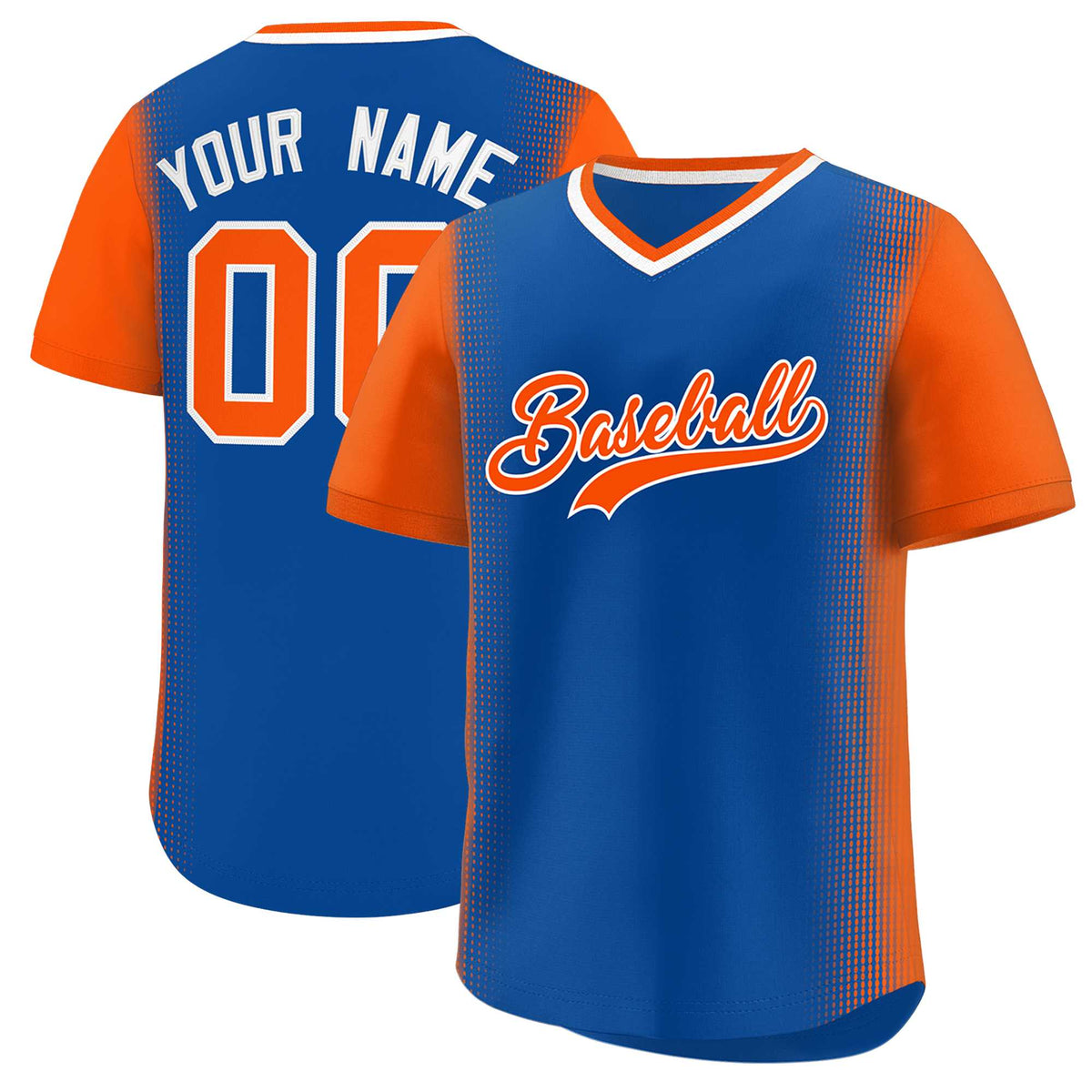 Custom Royal Orange Personalized Raglan Sleeves Authentic Baseball Jersey | KXKSHOP