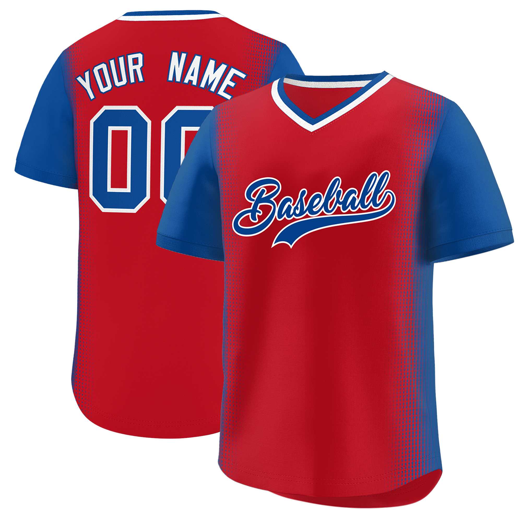 Custom Red Royal Personalized Raglan Sleeves Authentic Baseball Jersey | KXKSHOP