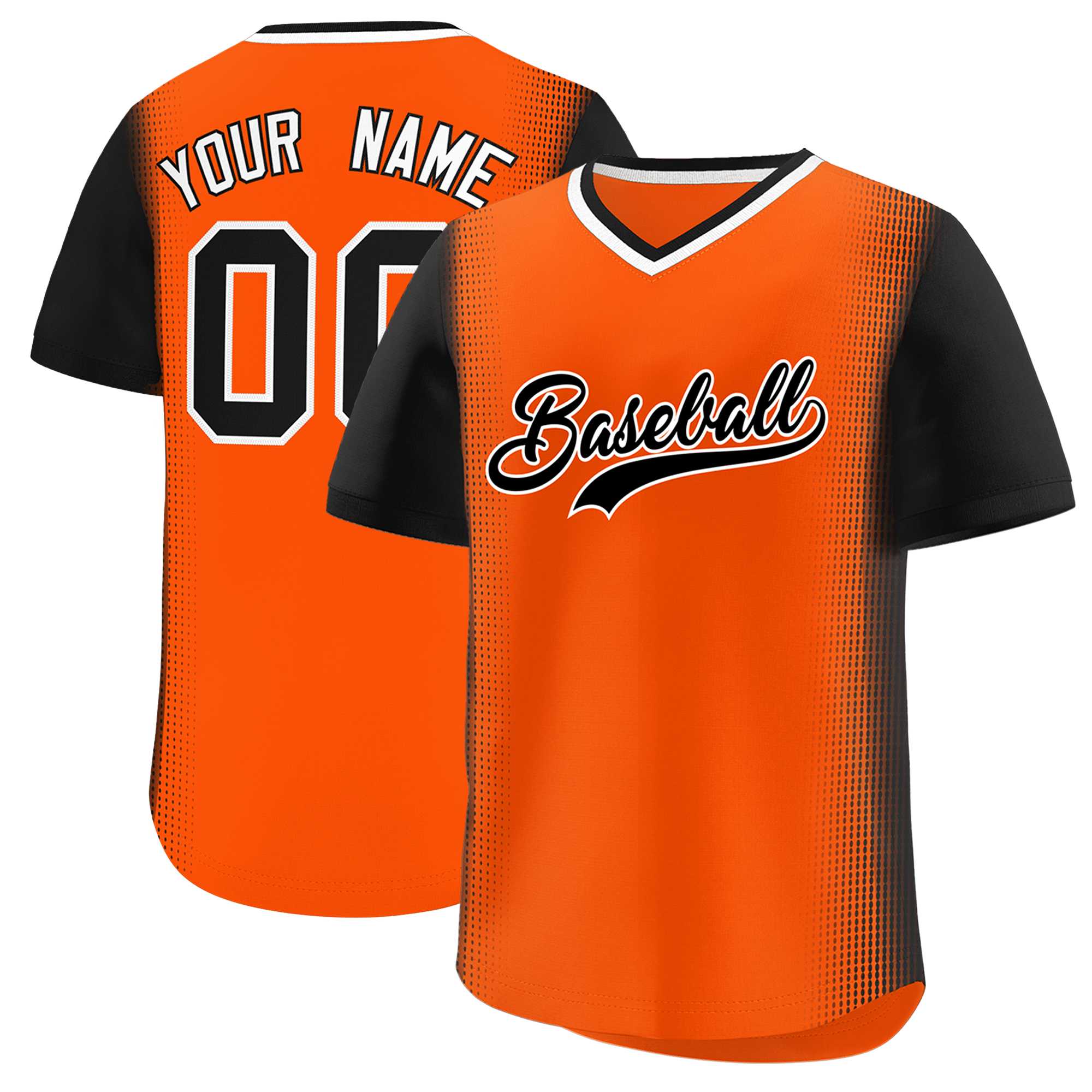 Custom Orange Black Personalized Raglan Sleeves Authentic Baseball Jersey | KXKSHOP