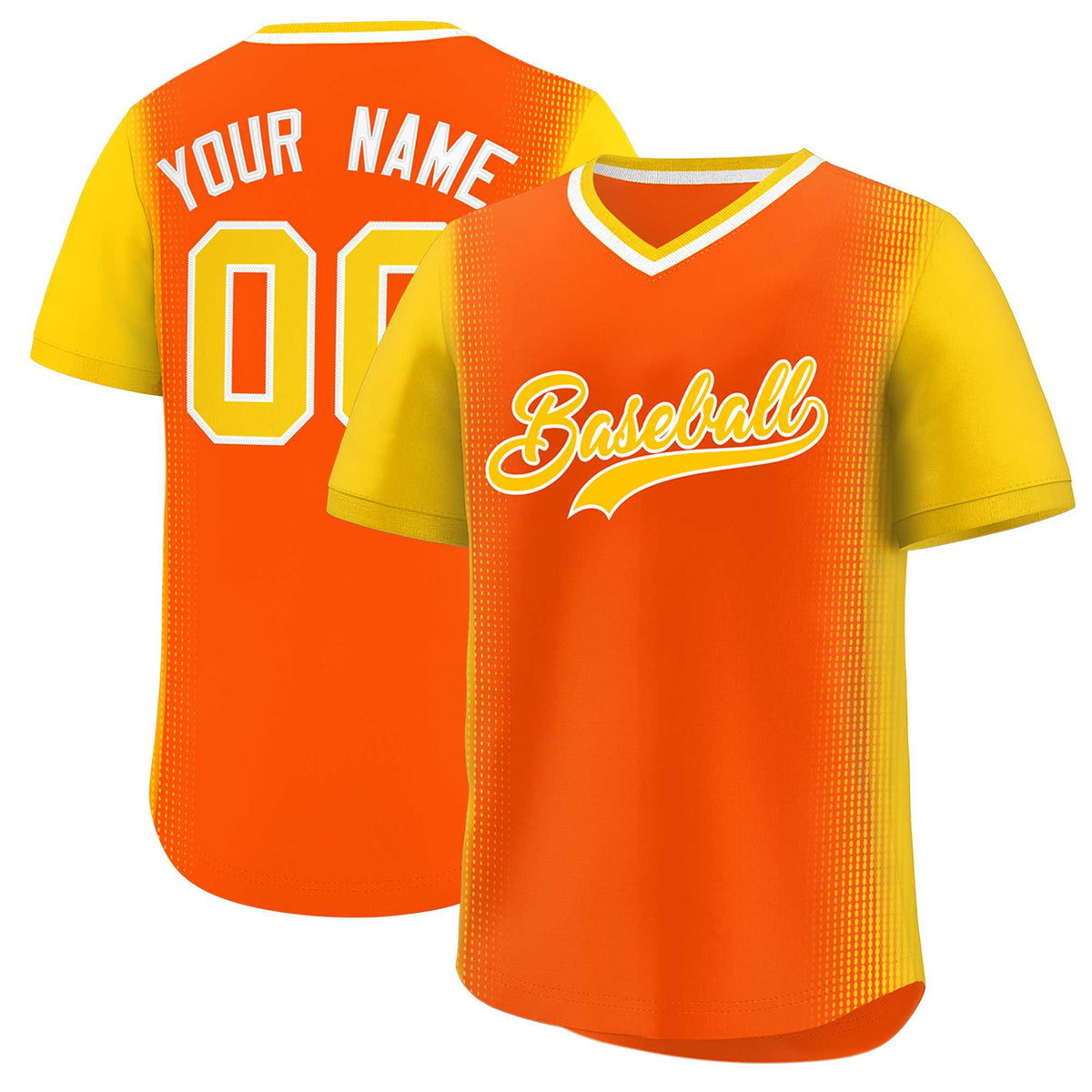 Custom Orange Gold Personalized Raglan Sleeves Authentic Baseball Jersey | KXKSHOP