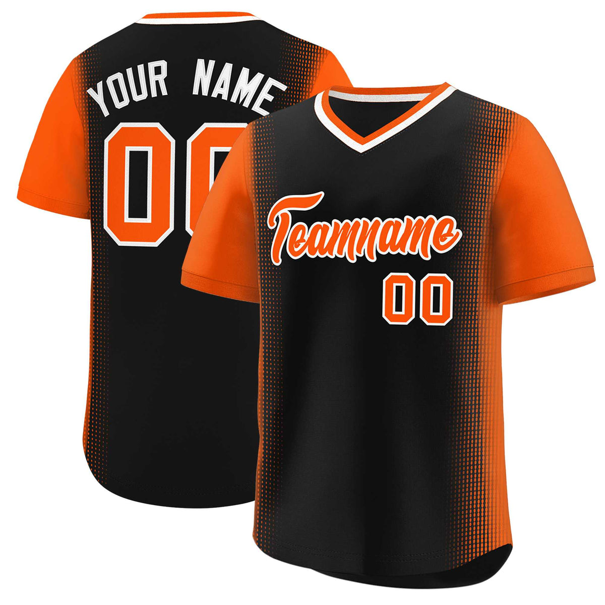 Custom Black Orange Personalized Raglan Sleeves Authentic Baseball Jersey | KXKSHOP