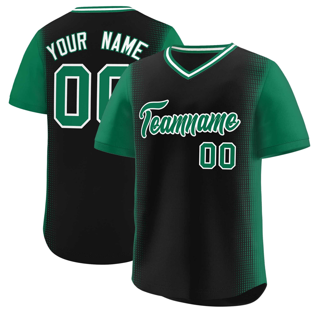 Custom Black Kelly Green Personalized Raglan Sleeves Authentic Baseball Jersey | KXKSHOP