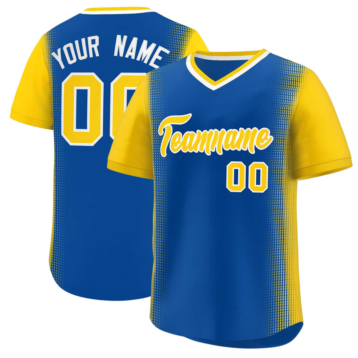 Custom Royal Gold Personalized Raglan Sleeves Authentic Baseball Jersey | KXKSHOP