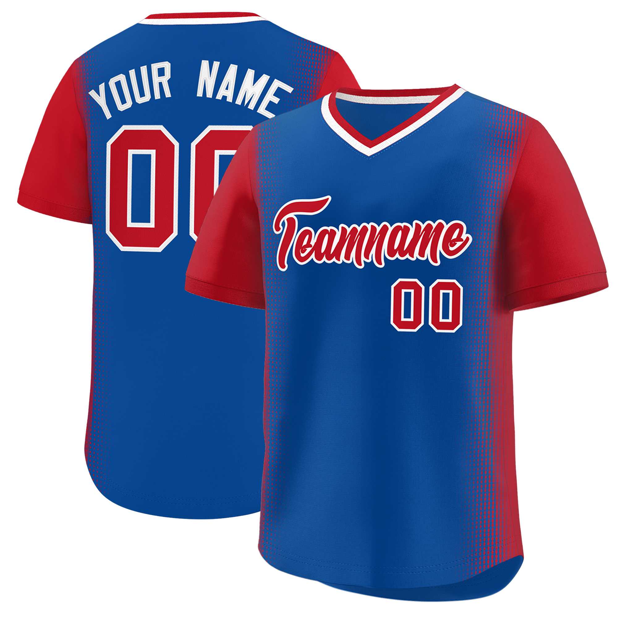 Custom Royal Red Personalized Raglan Sleeves Authentic Baseball Jersey | KXKSHOP