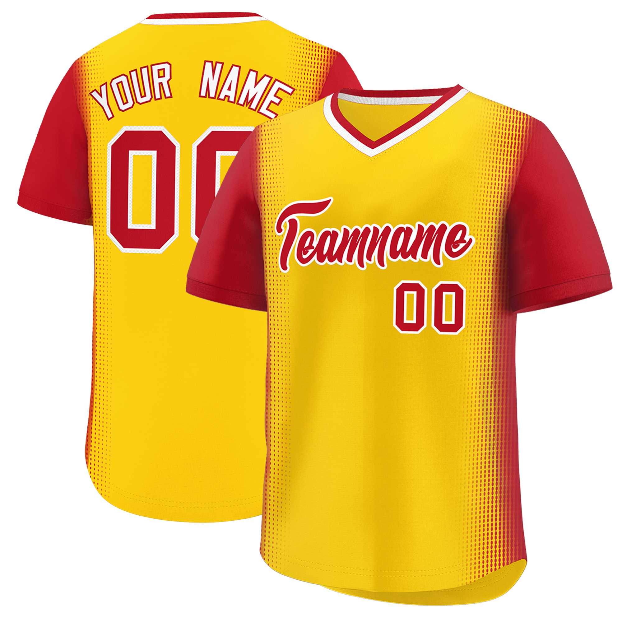 Custom Gold Red Personalized Raglan Sleeves Authentic Baseball Jersey | KXKSHOP