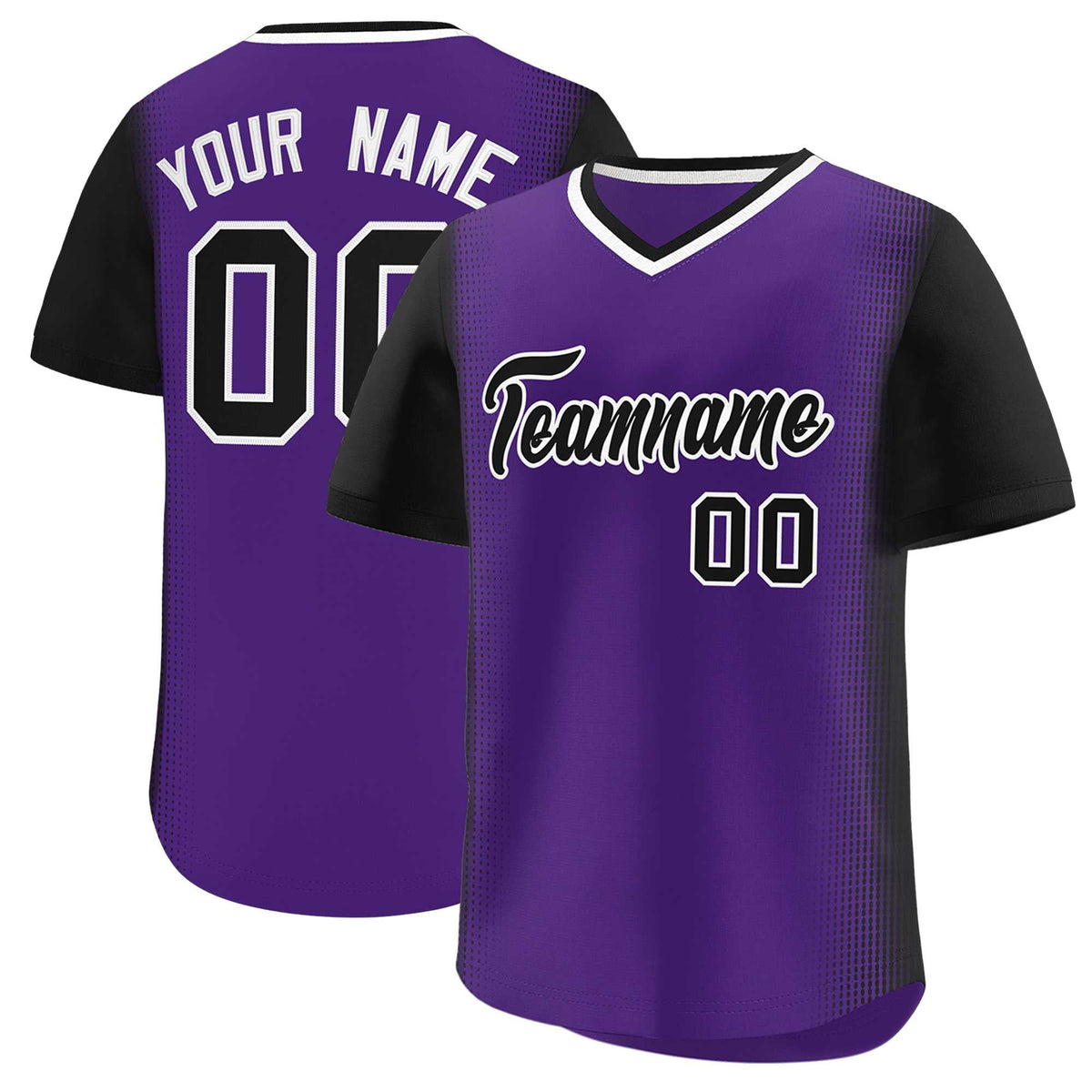 Custom Purple Black Personalized Raglan Sleeves Authentic Baseball Jersey | KXKSHOP
