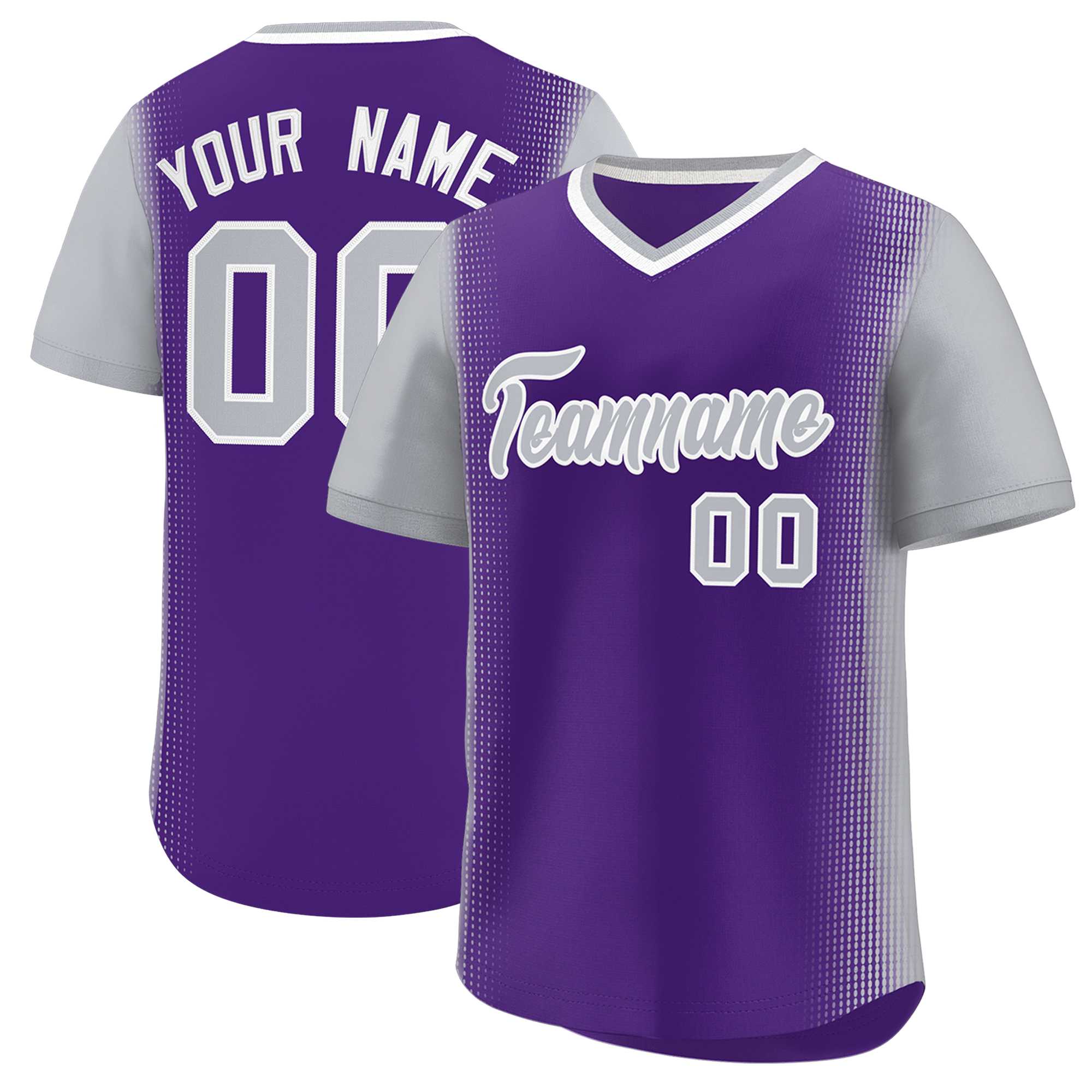 Custom Purple Gray Personalized Raglan Sleeves Authentic Baseball Jersey | KXKSHOP