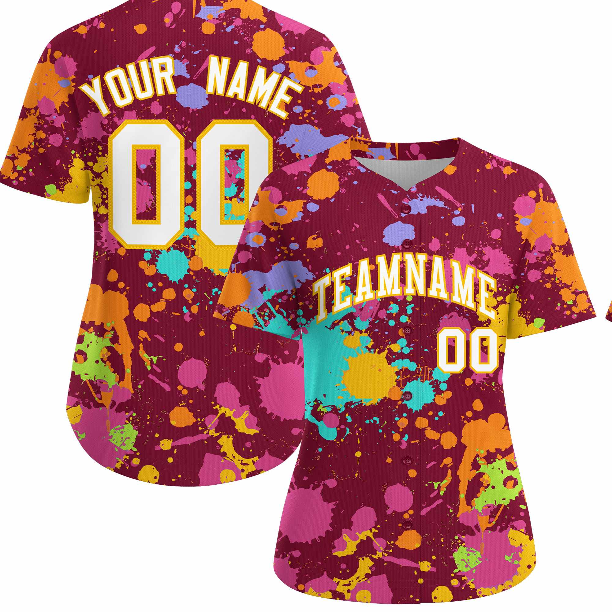 Custom Crimson Graffiti Fashion Baseball Jersey For Women| KXKSHOP