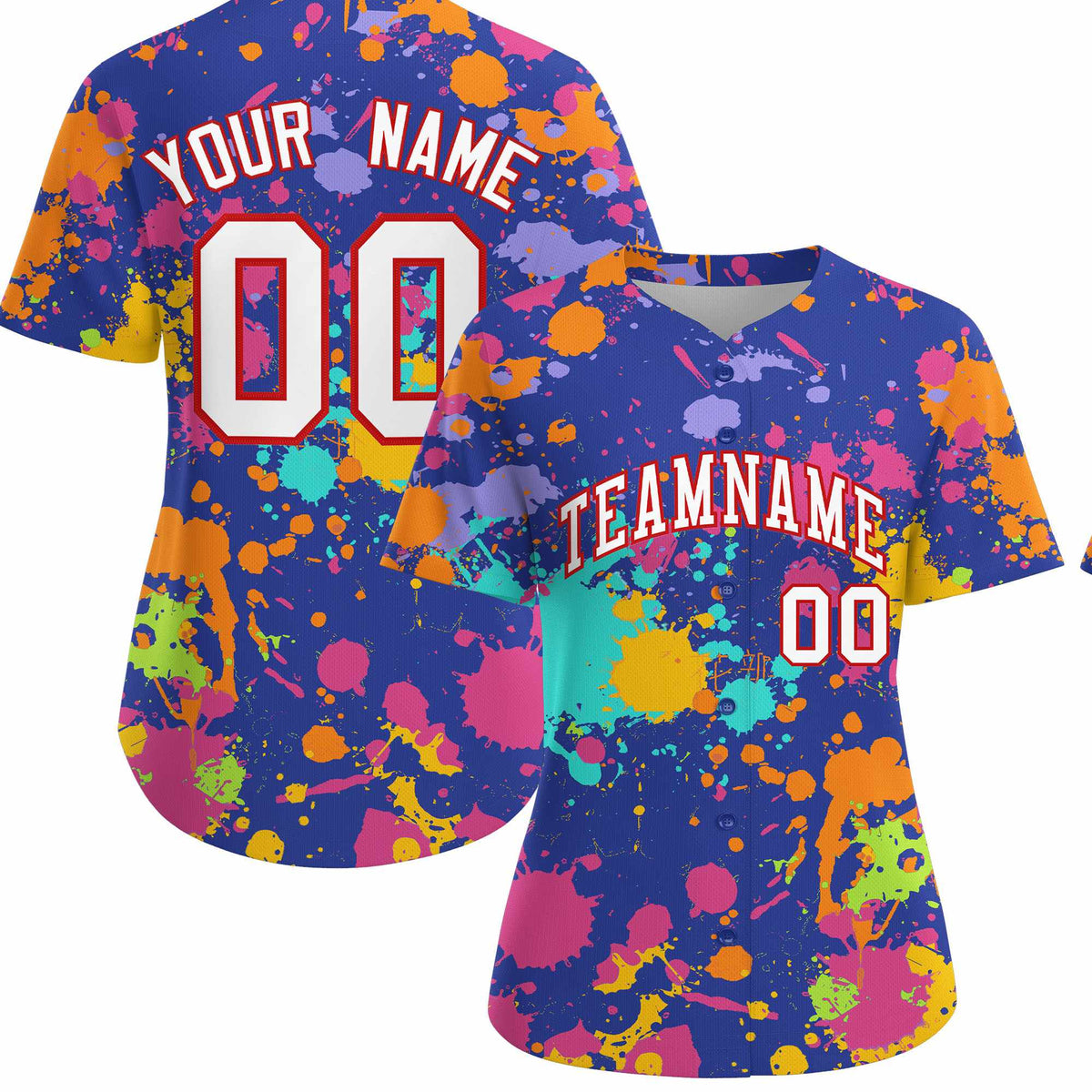 Custom Royal Graffiti Fashion Baseball Jersey For Women| KXKSHOP