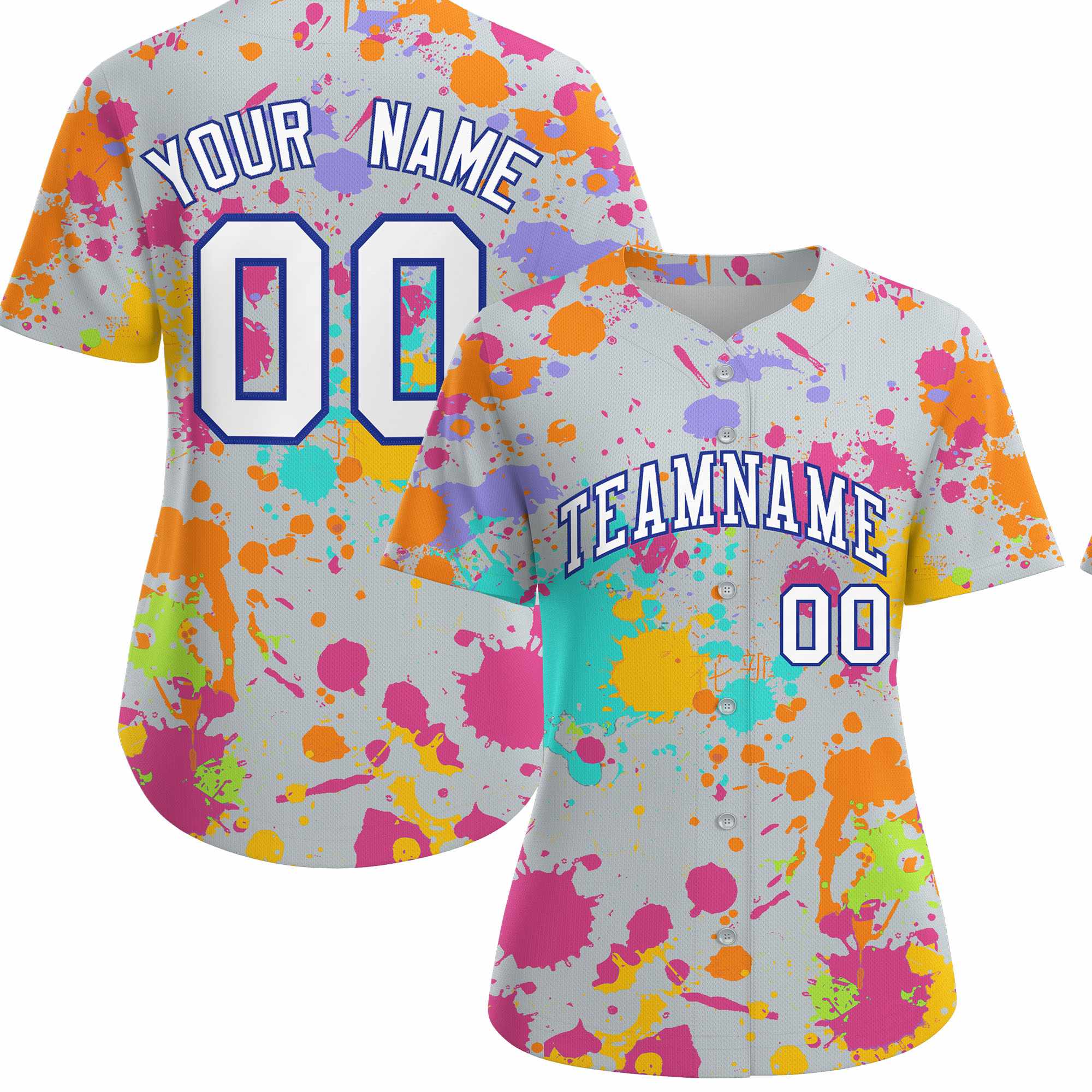 Custom Silver Graffiti Fashion Baseball Jersey For Women| KXKSHOP