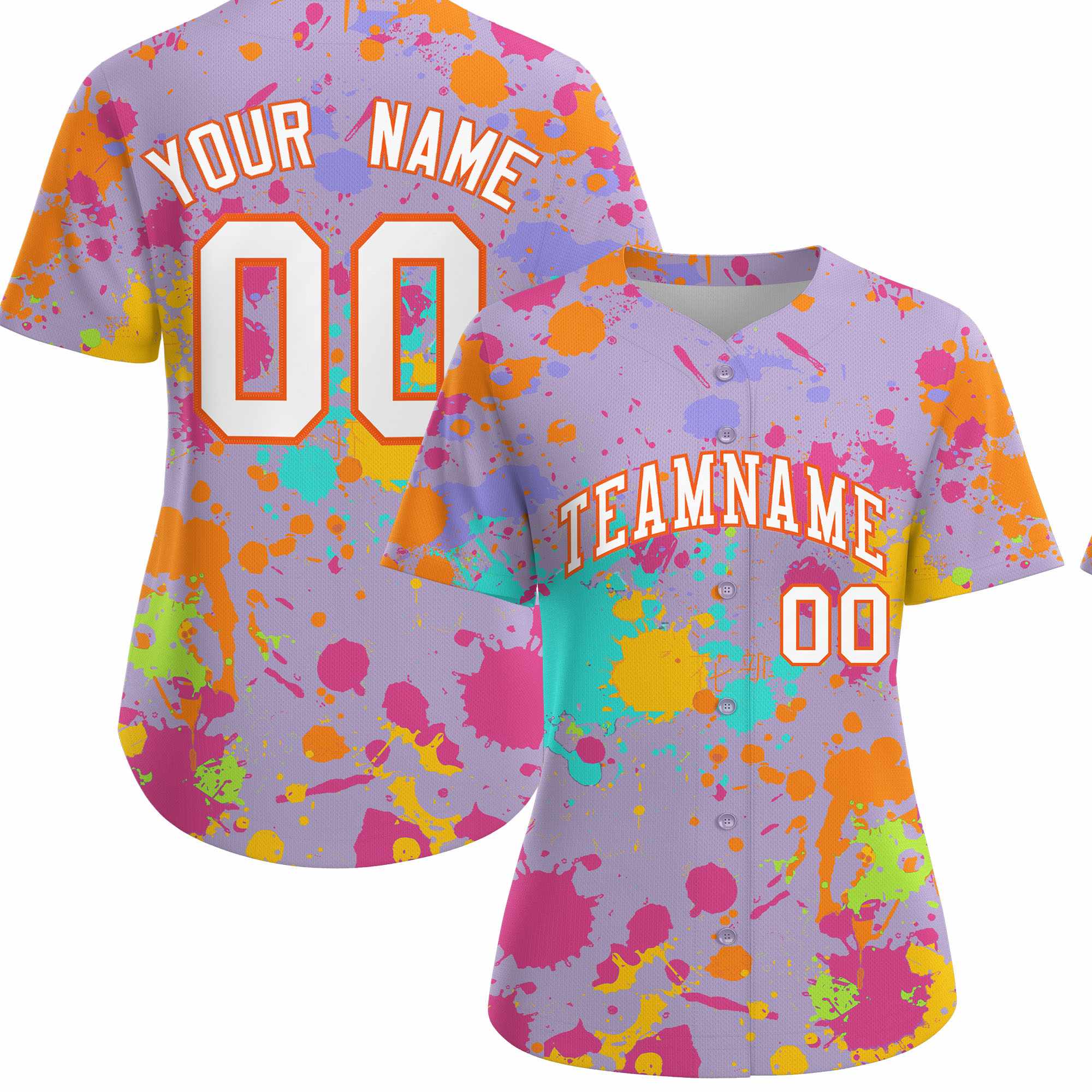 Custom Light Purple Graffiti Fashion Baseball Jersey For Women| KXKSHOP