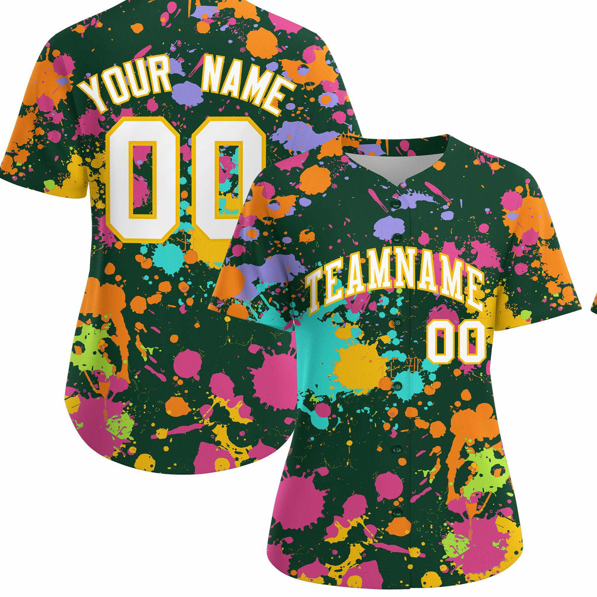 Custom Green Graffiti Fashion Baseball Jersey For Women| KXKSHOP