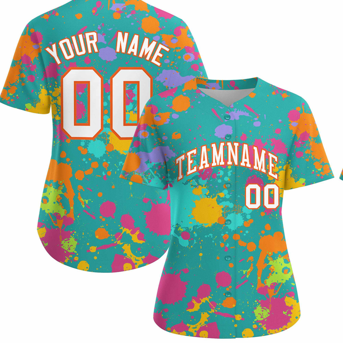 Custom Aqua Graffiti Fashion Baseball Jersey For Women| KXKSHOP