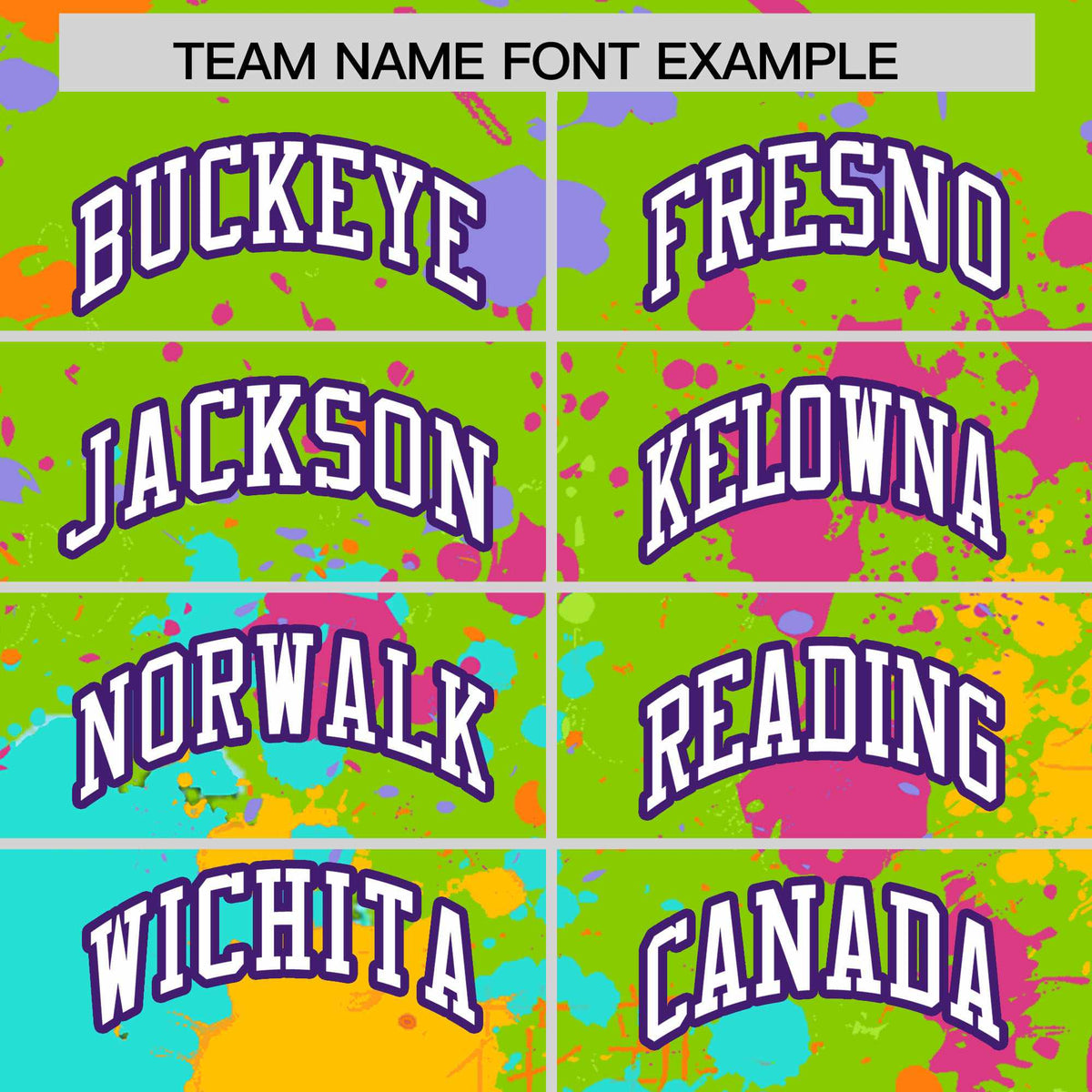 Custom Neon Green Graffiti Fashion Baseball Jersey For Women| KXKSHOP